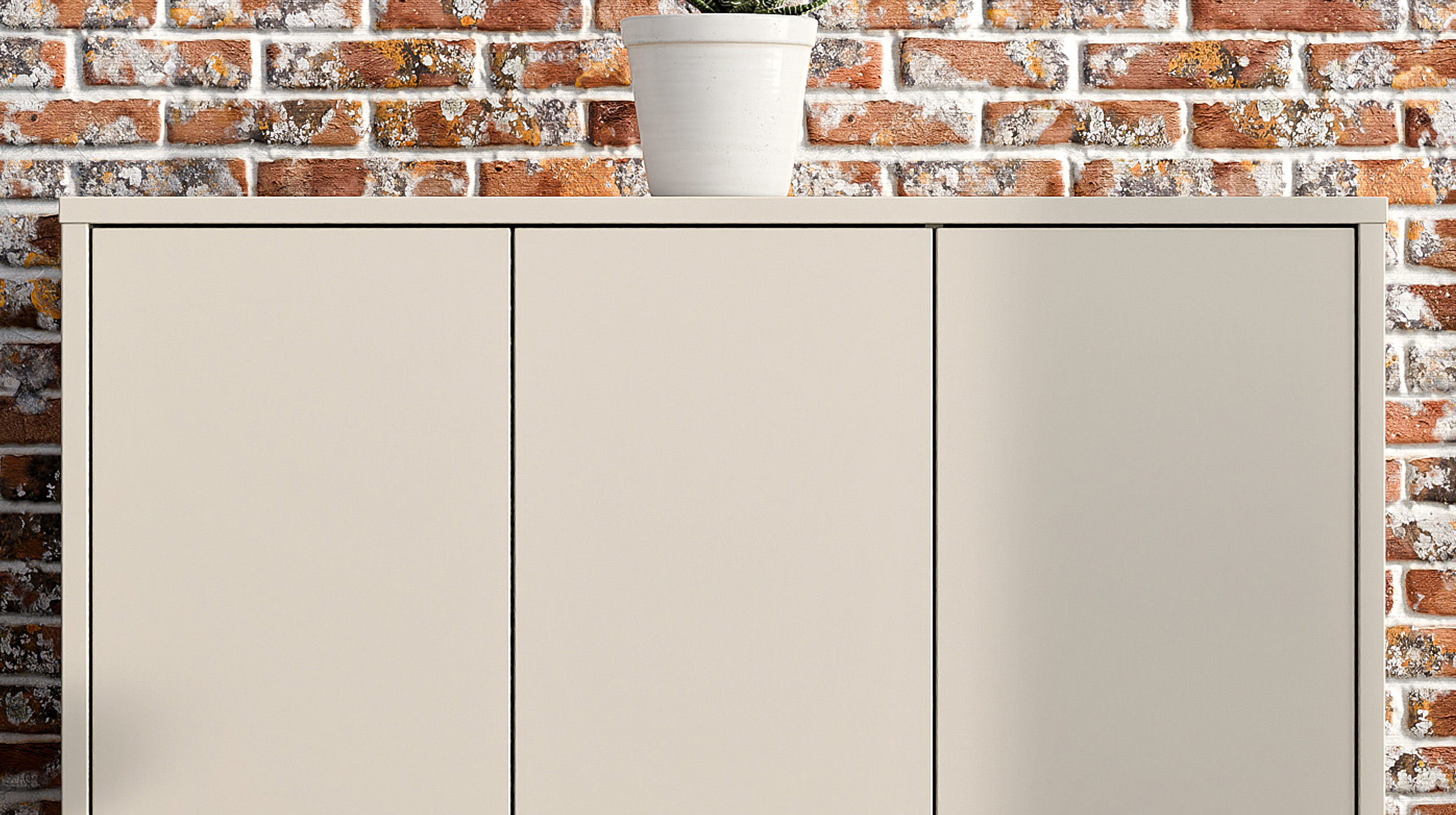 Schuhschrank beige 109 x 99 cm 3-türig - ALICE SPRINGS
