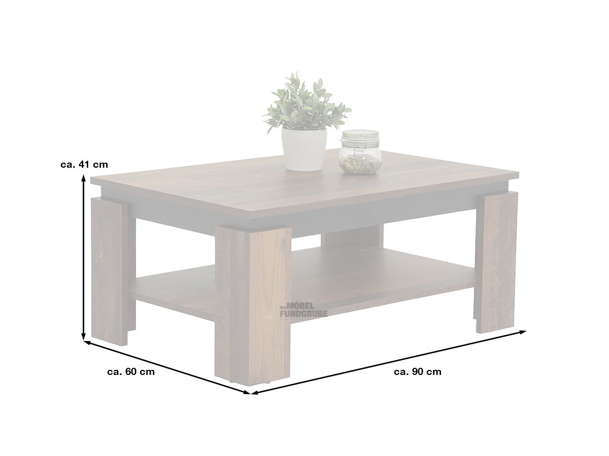Couchtisch Old Wood - schwarz 90 x 60 cm - TIM