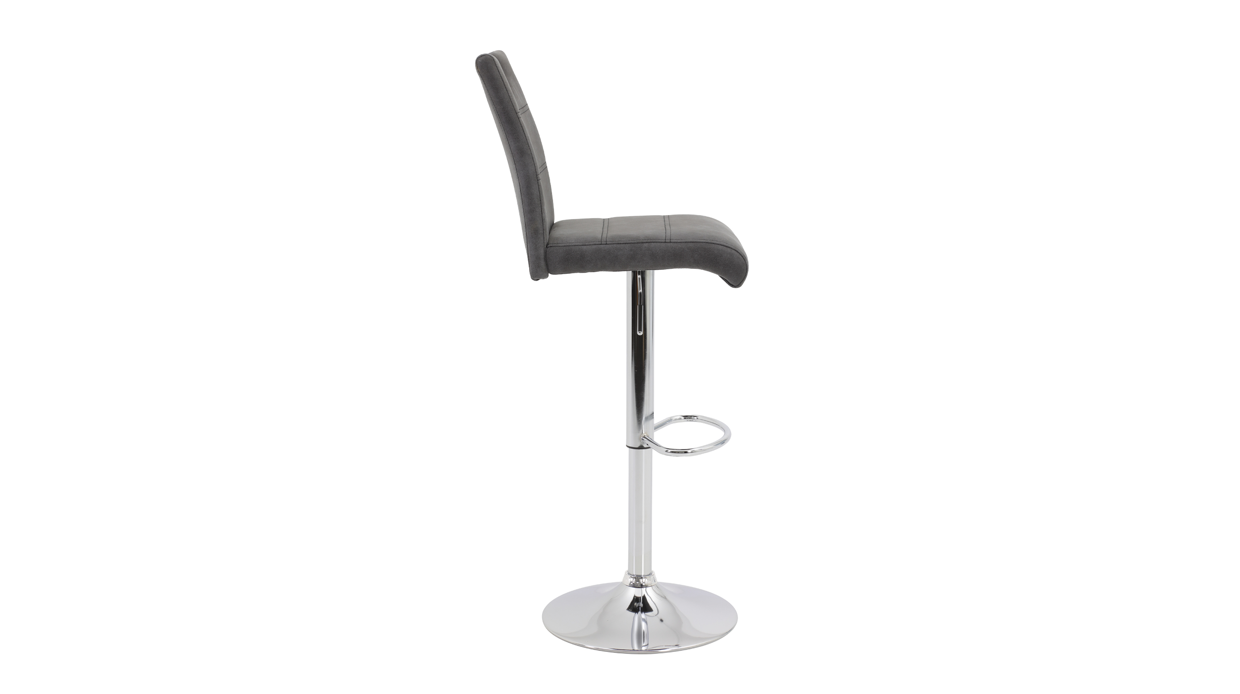 Barhocker Vintage anthrazit höhenverstellbar chromfarbig - MIRANDA