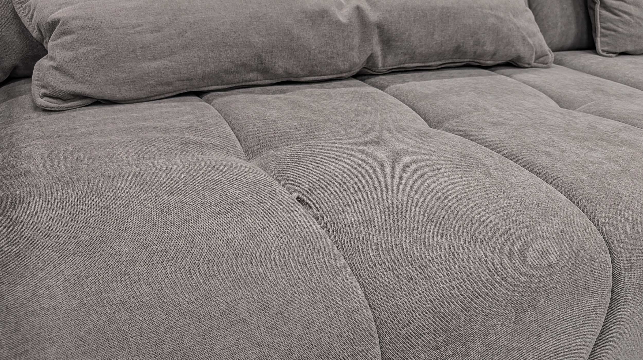 Ecksofa grau 267 cm mit XXL-Sitztiefenverstellung - OT rechts - BALI