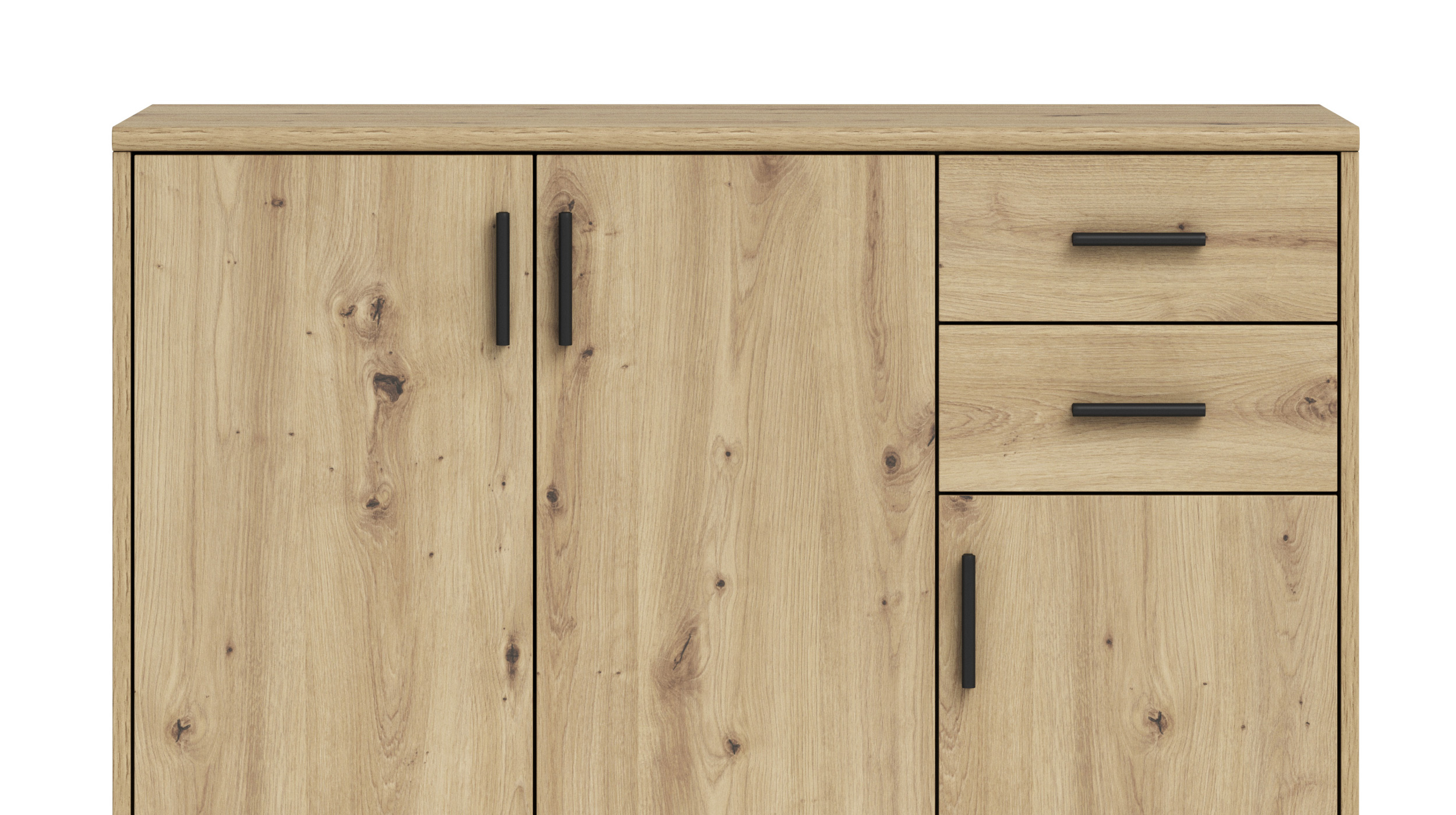 Kommode mit 2 Schubladen Artisan Eiche 109 x 50 cm - NELLY
