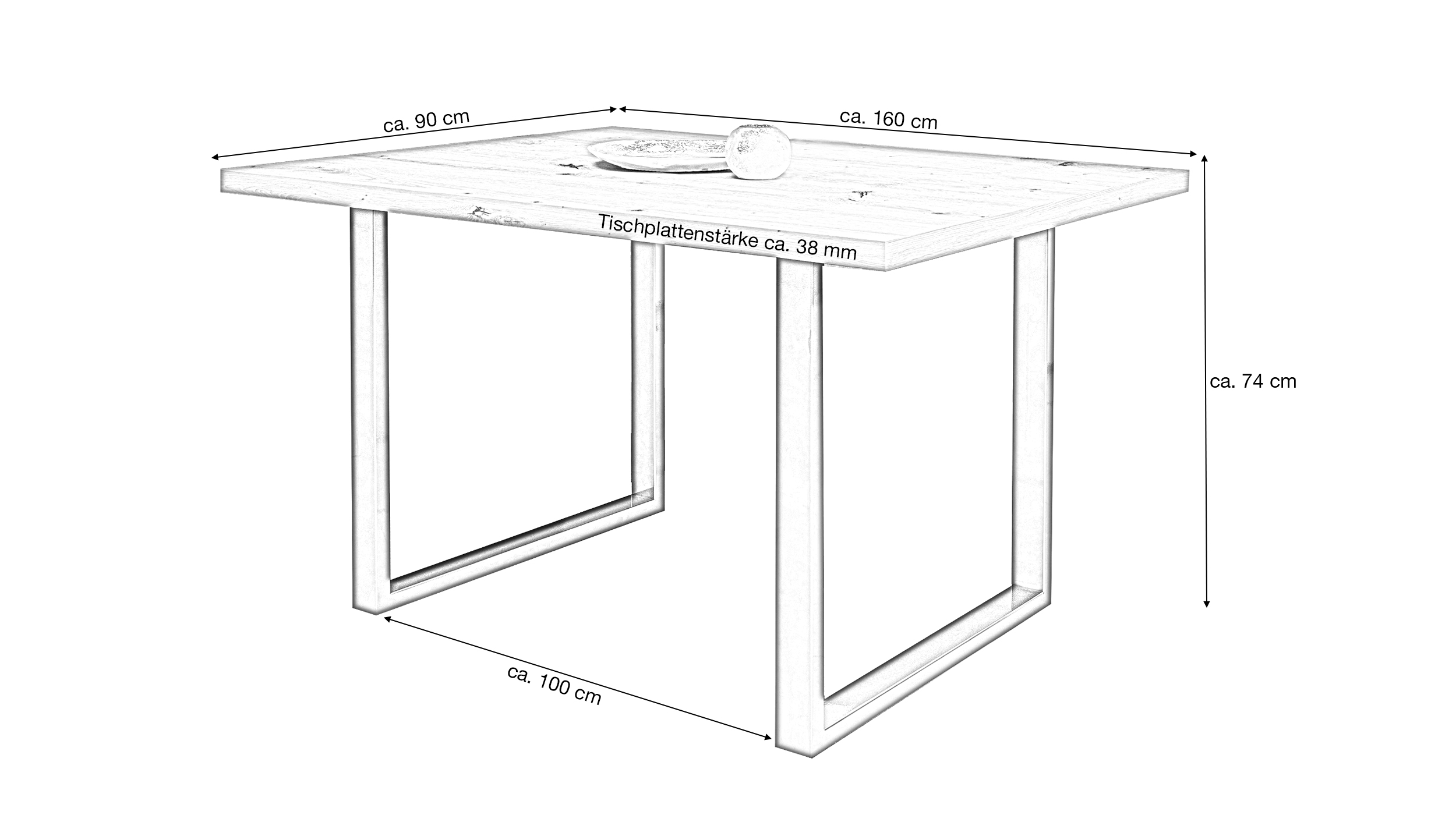 Esstisch 160 x 90 cm Artisan Eiche Holzdekor - TABLES
