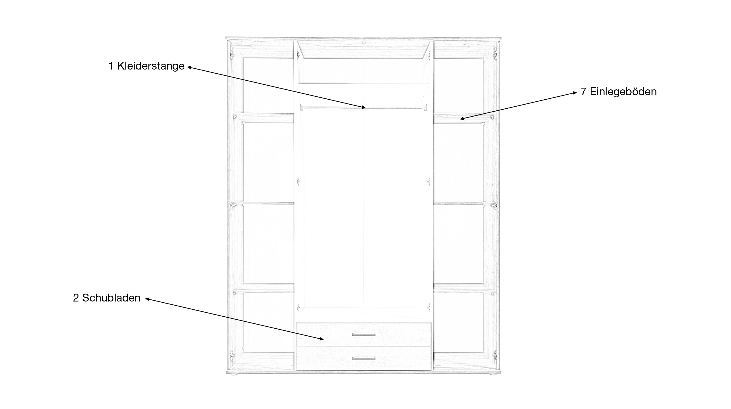 Kleiderschrank mit Spiegel -  Artisan Eiche - anthrazit - 160 cm - CHICAGO