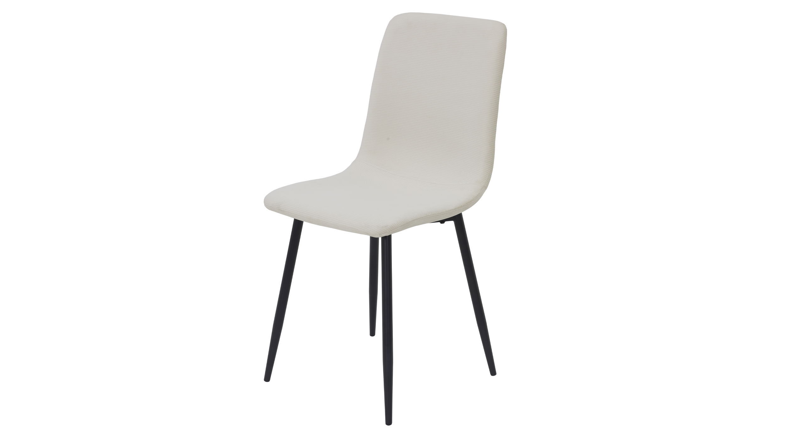 Polsterstuhl beige Microfaser Cordoptik Metallgestell - LEIPZIG