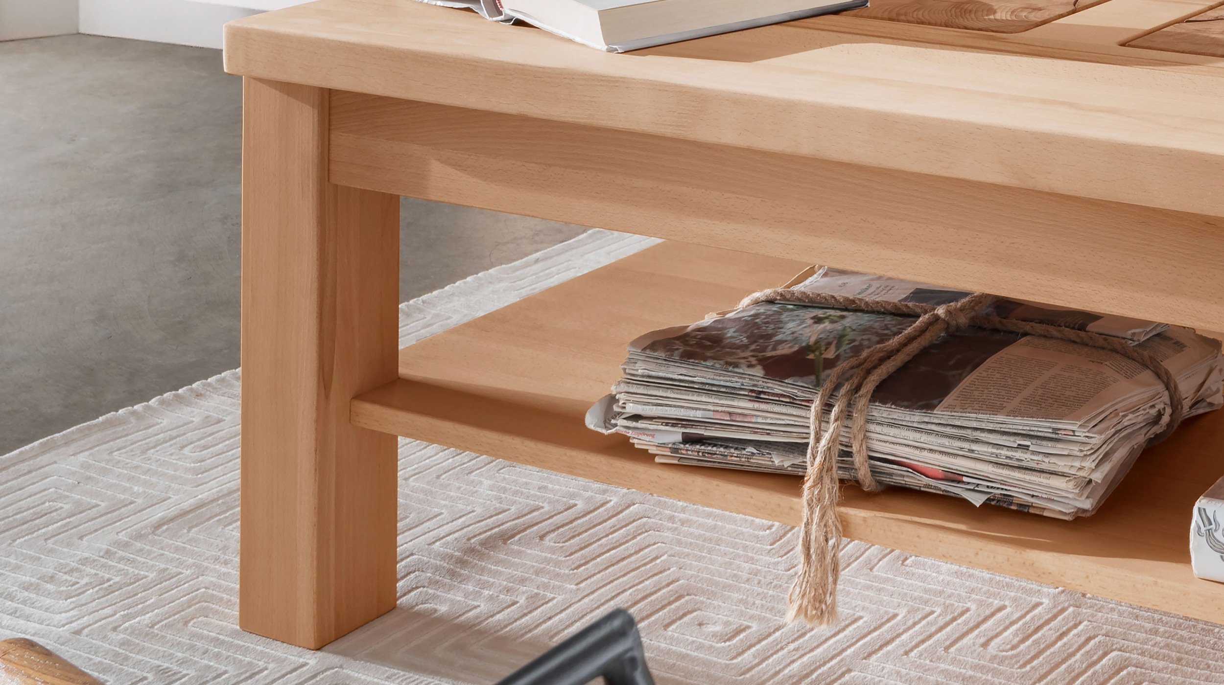 Couchtisch Massivholz Kernbuche geölt 118 x 70 cm - LUIS