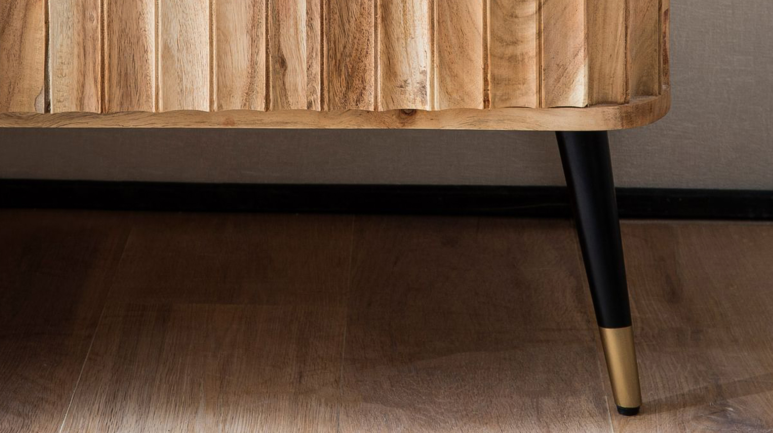 Sideboard mit 3 Schubladen Akazie massiv - Marmor 150 cm - HEDRA