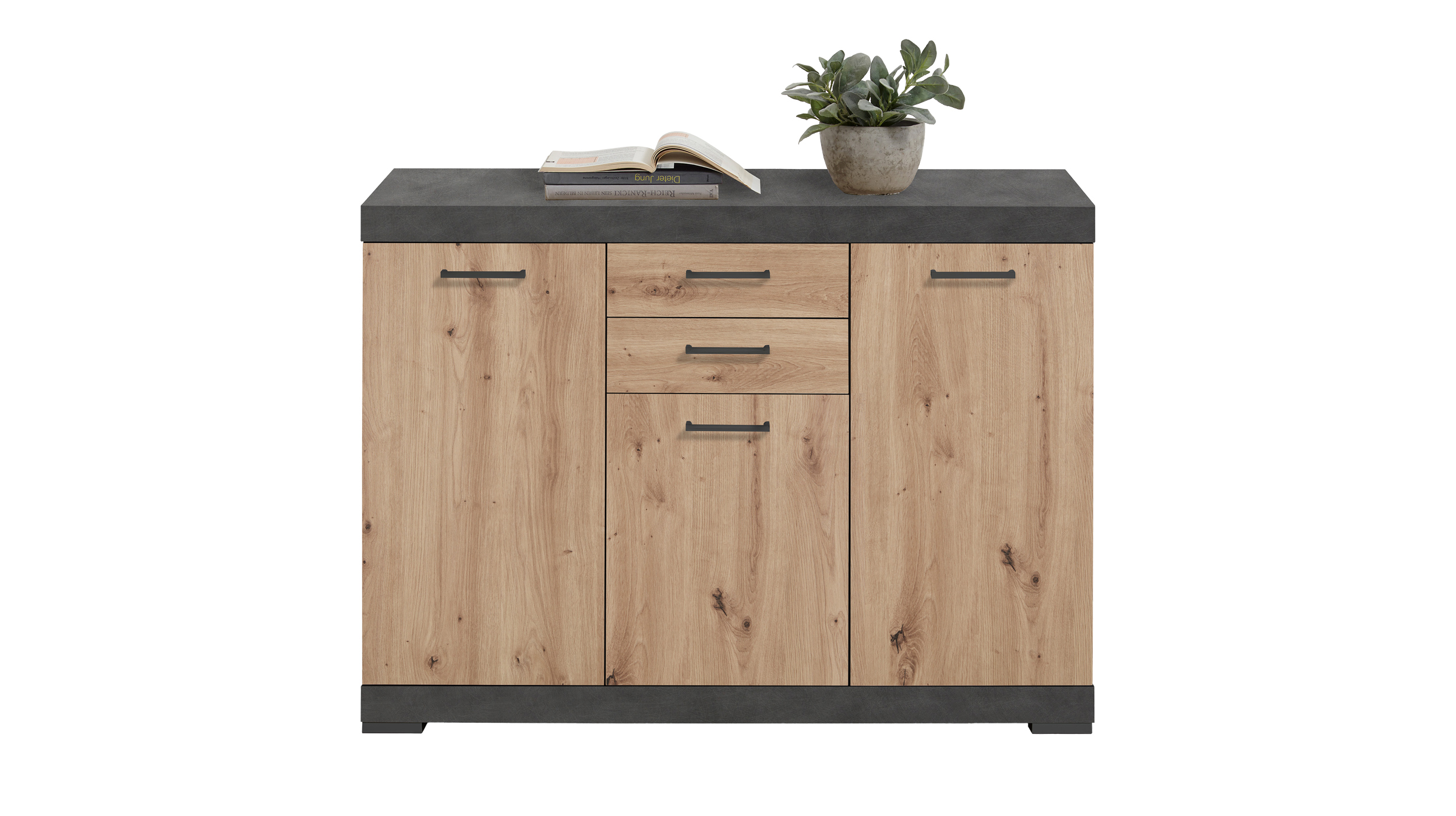 Kommode mit Schubladen anthrazit Artisan Eiche 120 cm - BRISTOL