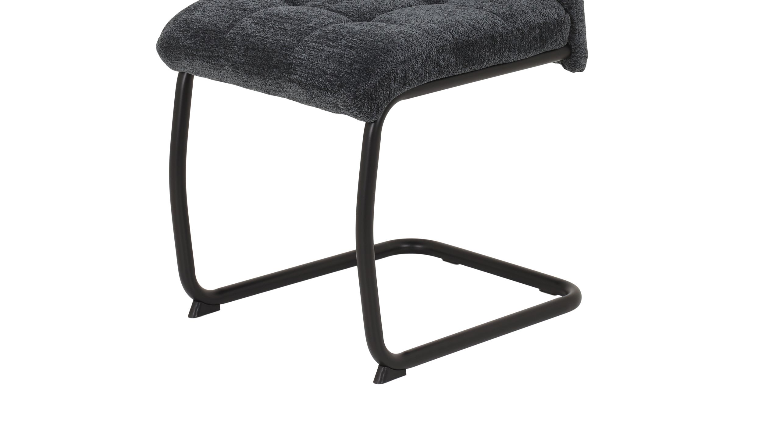 Schwingstuhl anthrazit - Webstoff in Teddy-Optik - KARLA