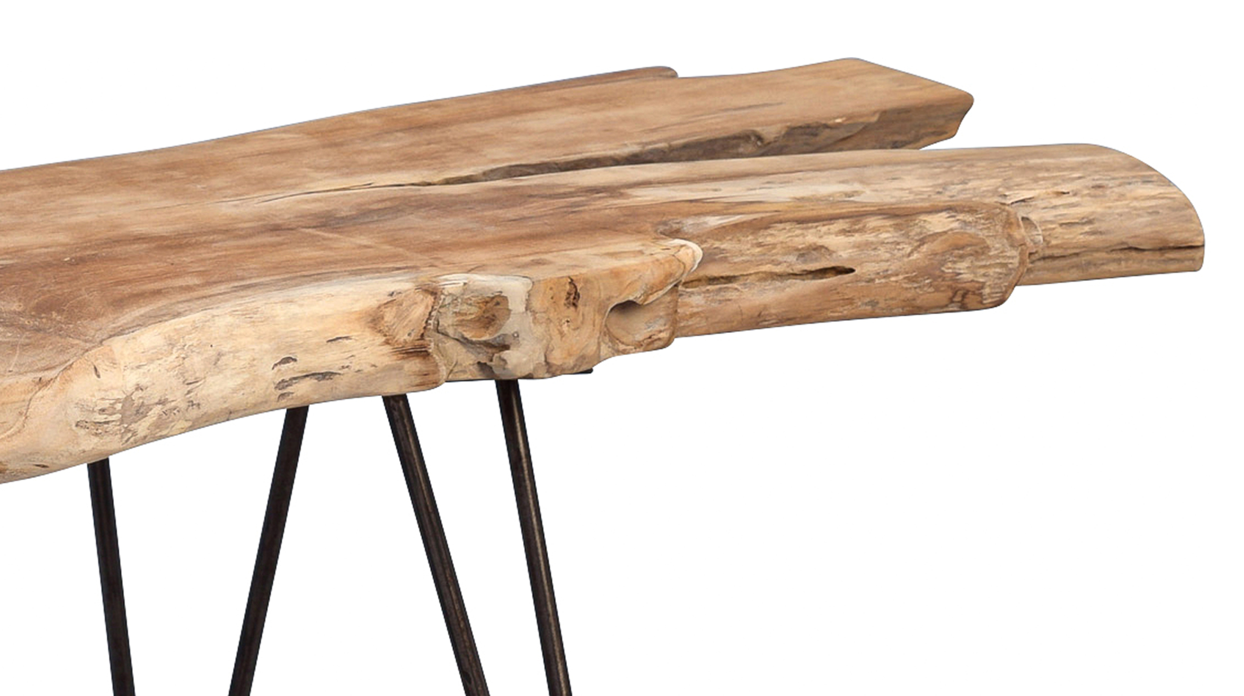 Couchtisch Massivholz Teak 100 x 40 cm - TALLUS