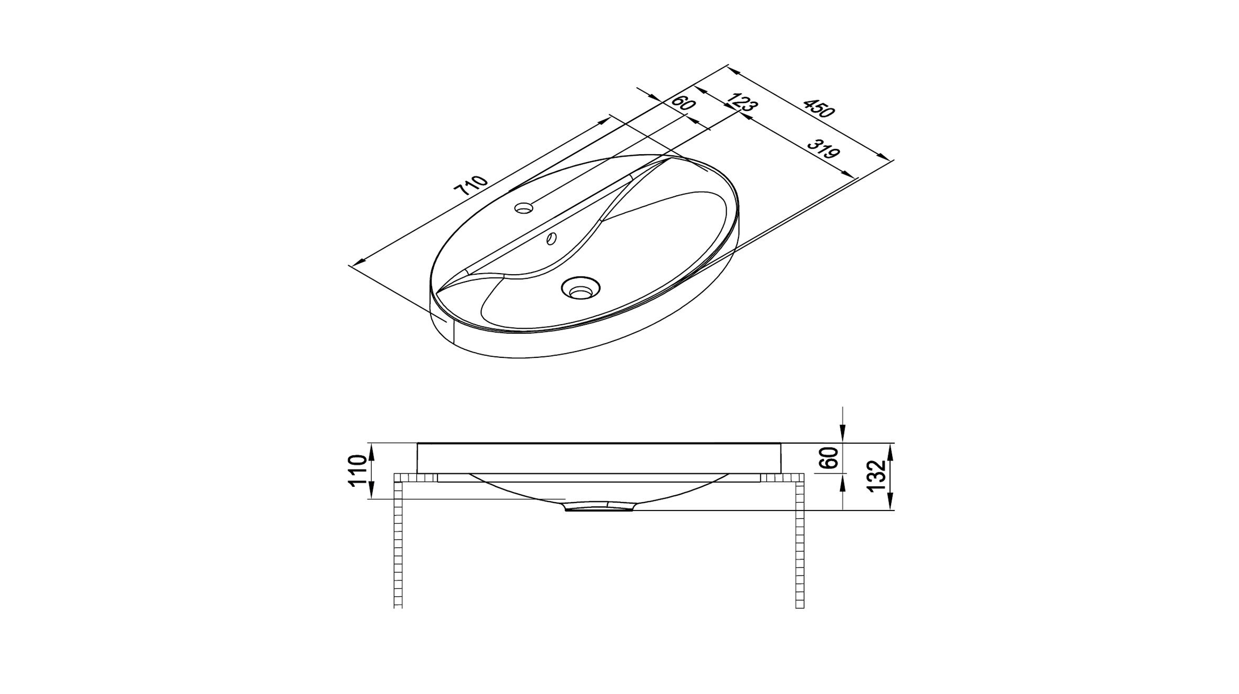 Badmöbel-Set grau - 2 Teile - Waschtisch 120 cm - ROMAO