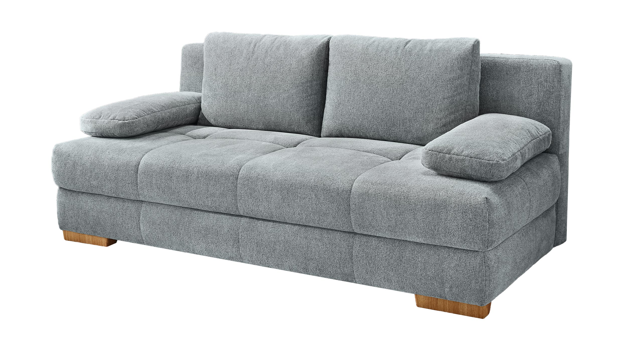 Schlafsofa Bettkasten grau Dauerschläfer Federkern 203 cm - CALLI