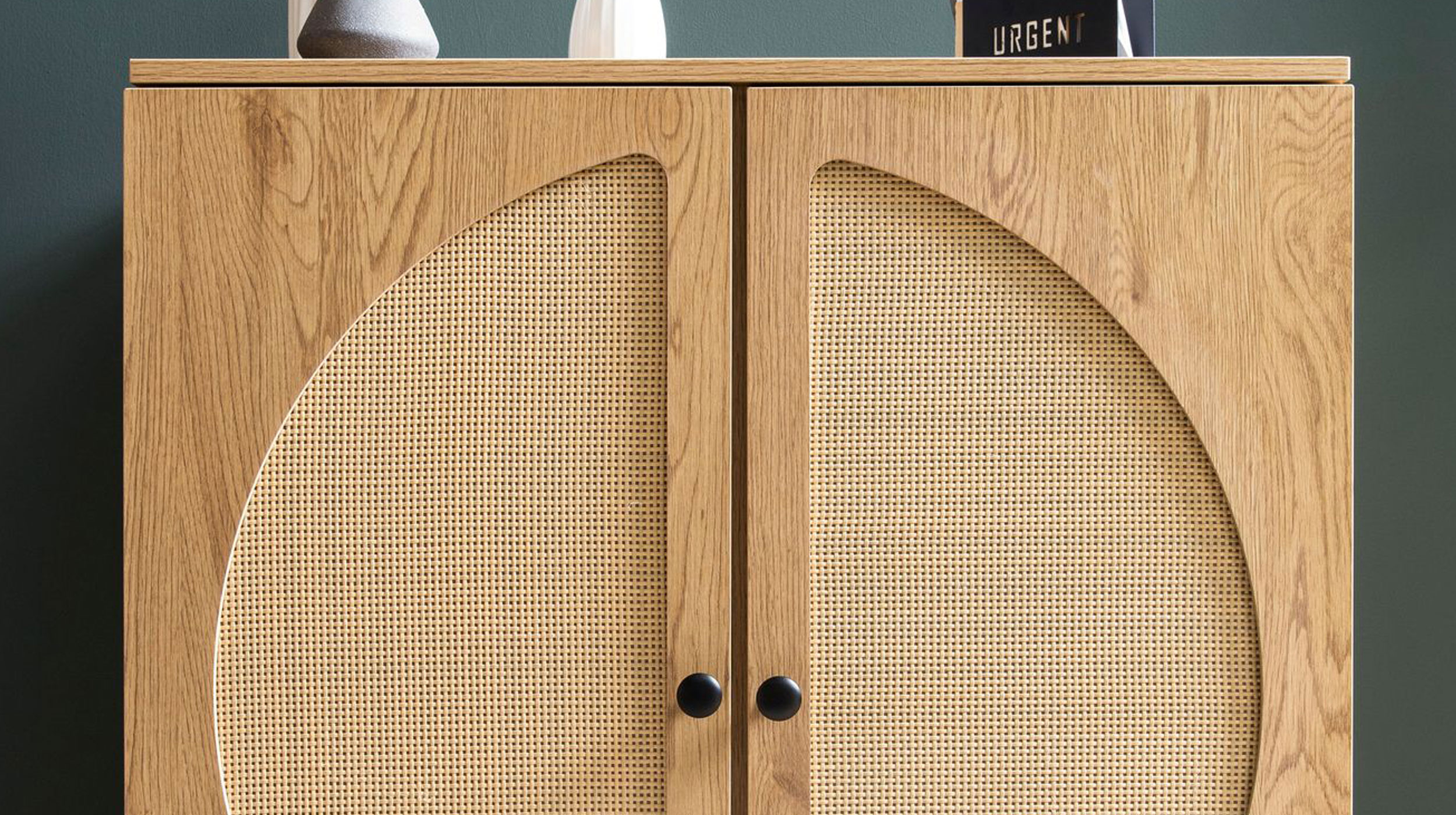 Kommode Eiche Holzdekor - Polyrattan 80 cm x 39 cm - RATVAN