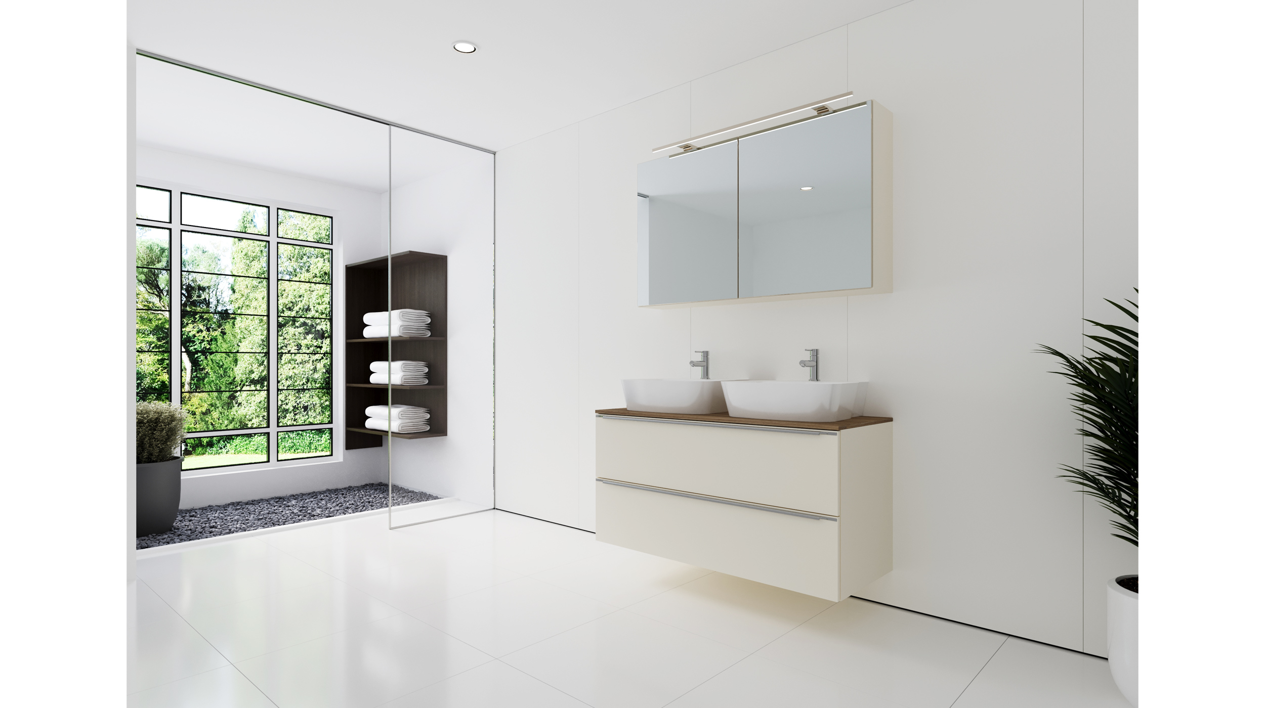 Badmöbel-Set Magnolia - 2 Teile - Waschtisch 120 cm - LEONEL
