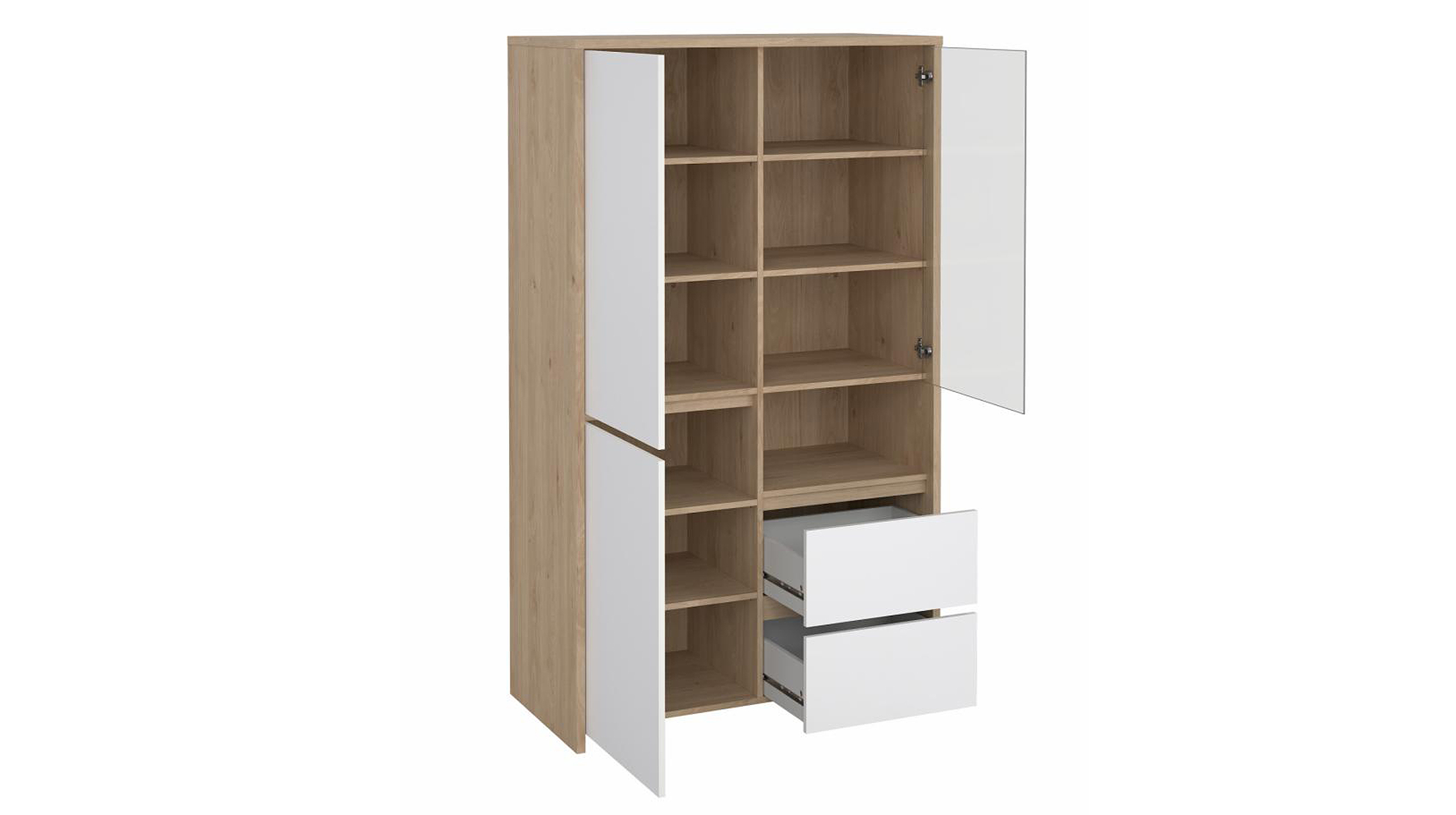 Vitrine mit Glastür weiß hochglanz Jackson Hickory B 100 cm - NEXT