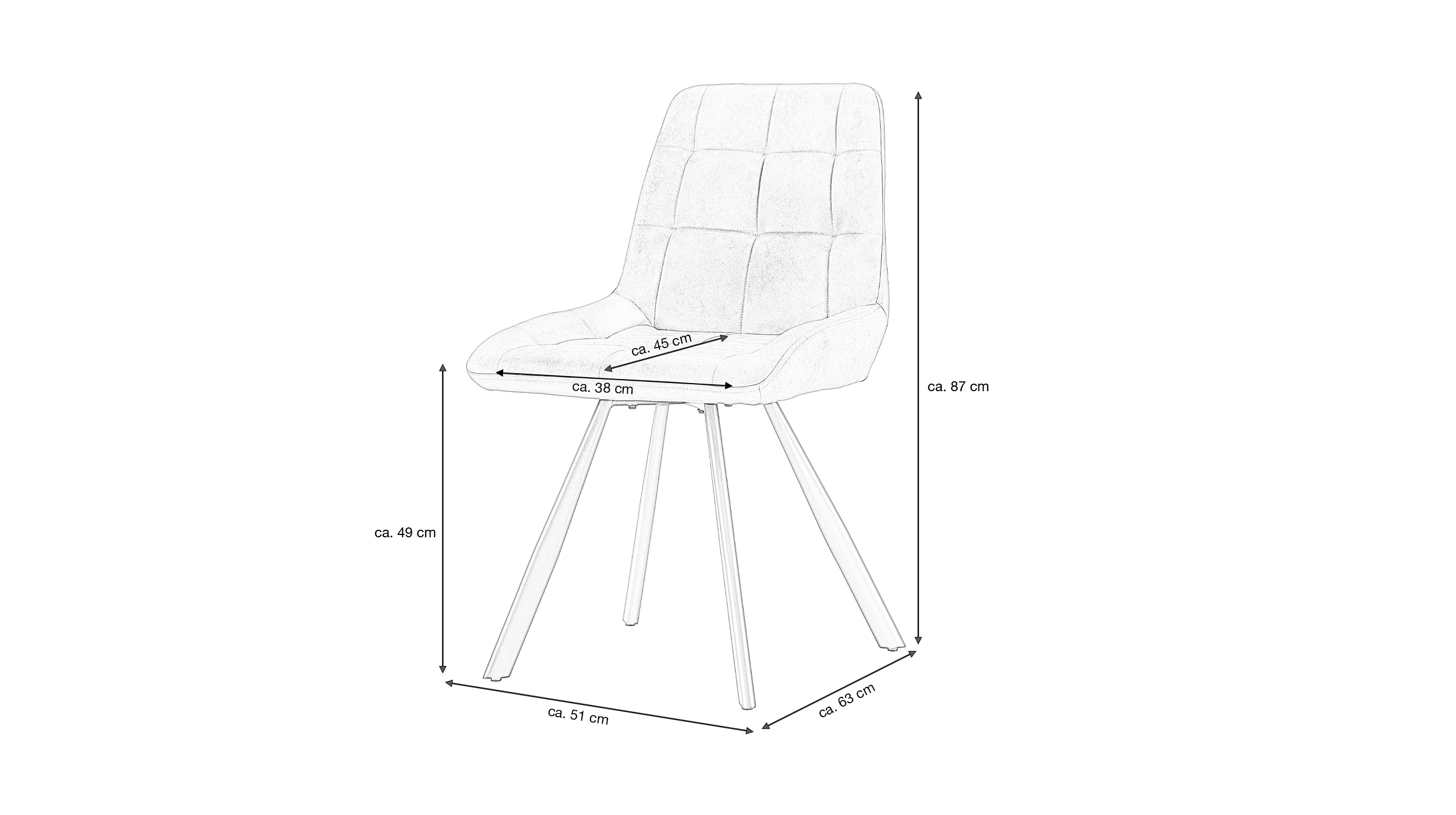 Polsterstuhl Schalenstuhl Microfaser anthrazit - ELLI