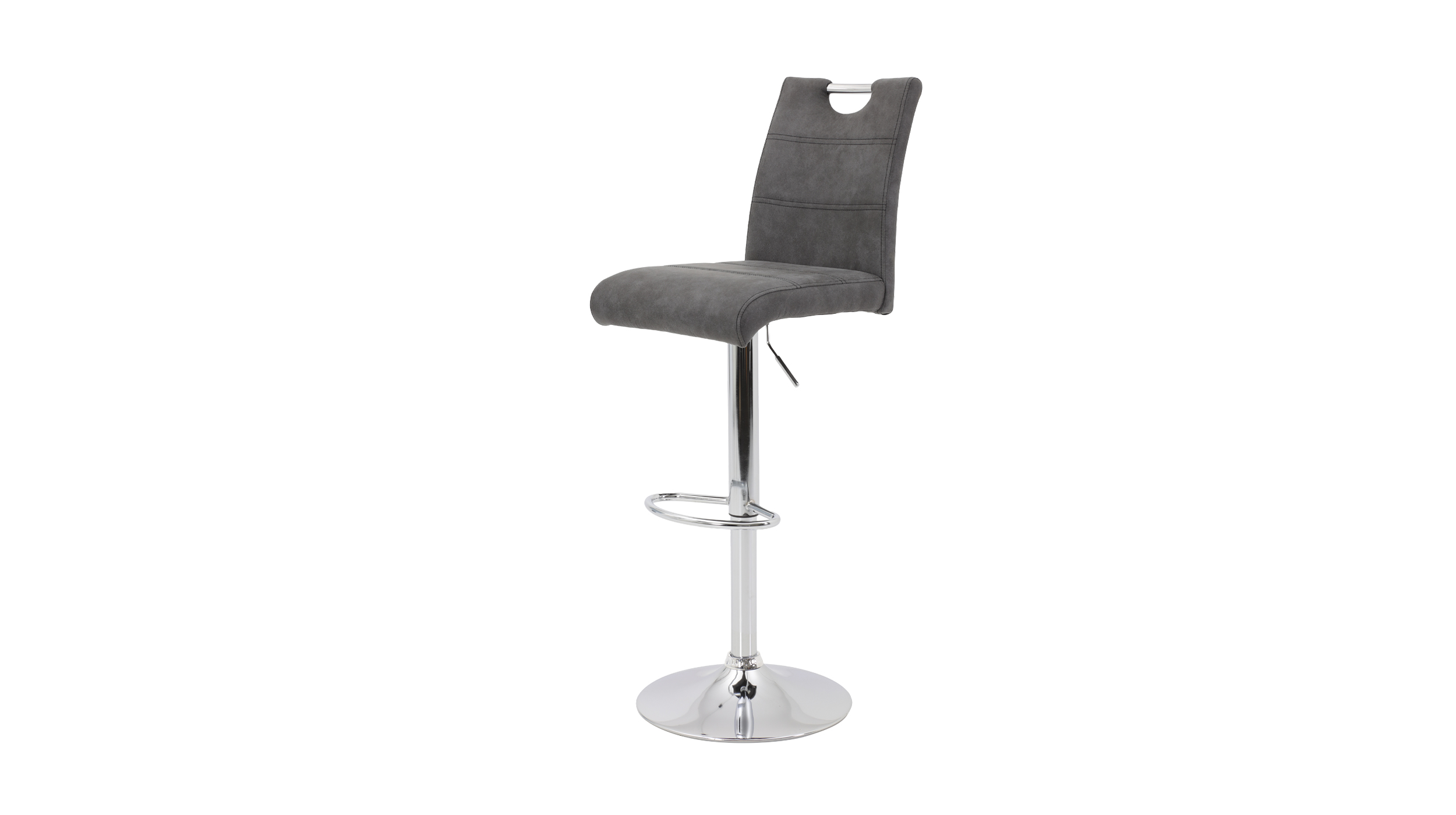 Barhocker Vintage anthrazit höhenverstellbar chromfarbig - MIRANDA