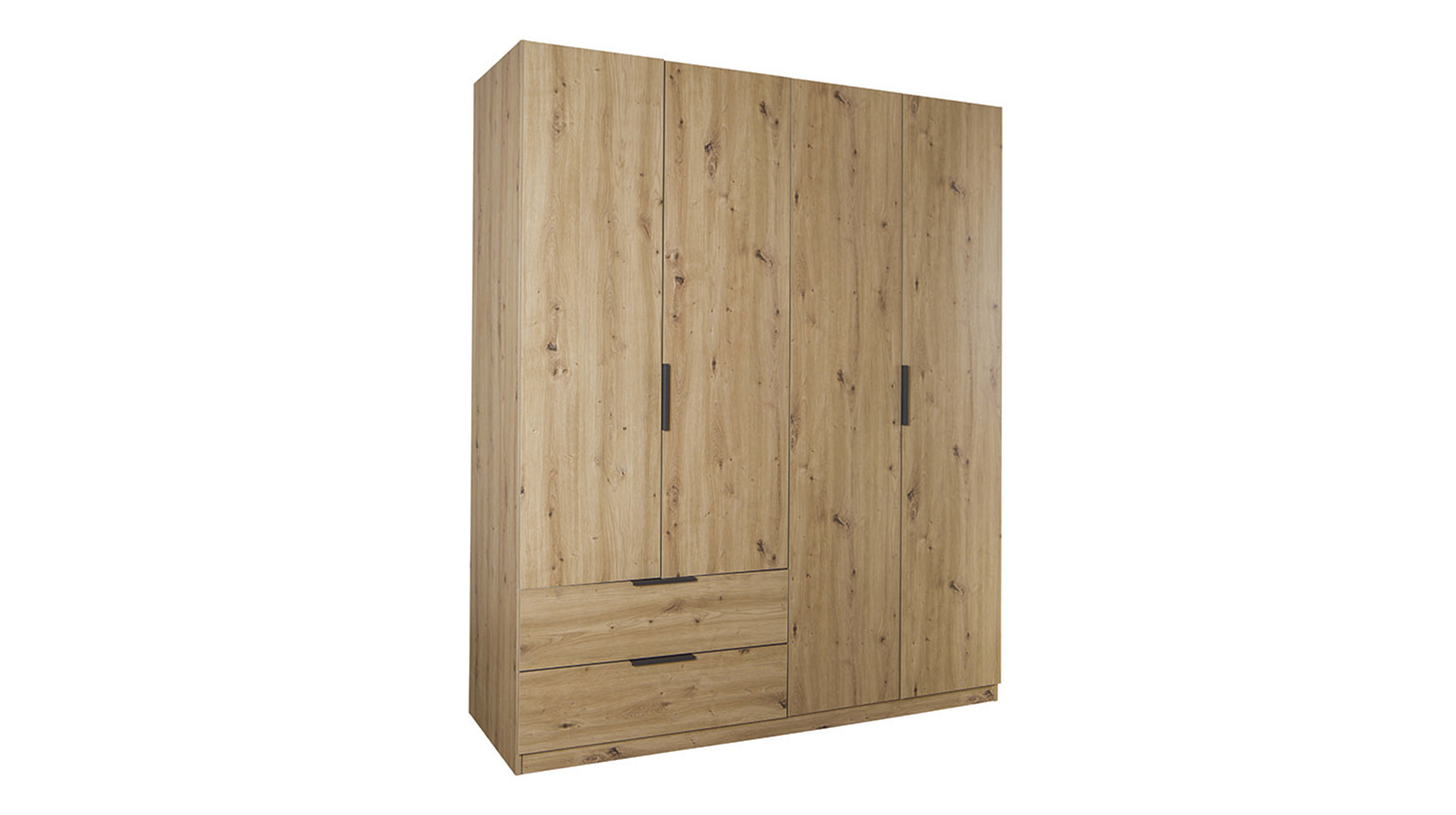 Kleiderschrank mit Schubladen 4-türig Eiche 162 cm - ESPRESSO
