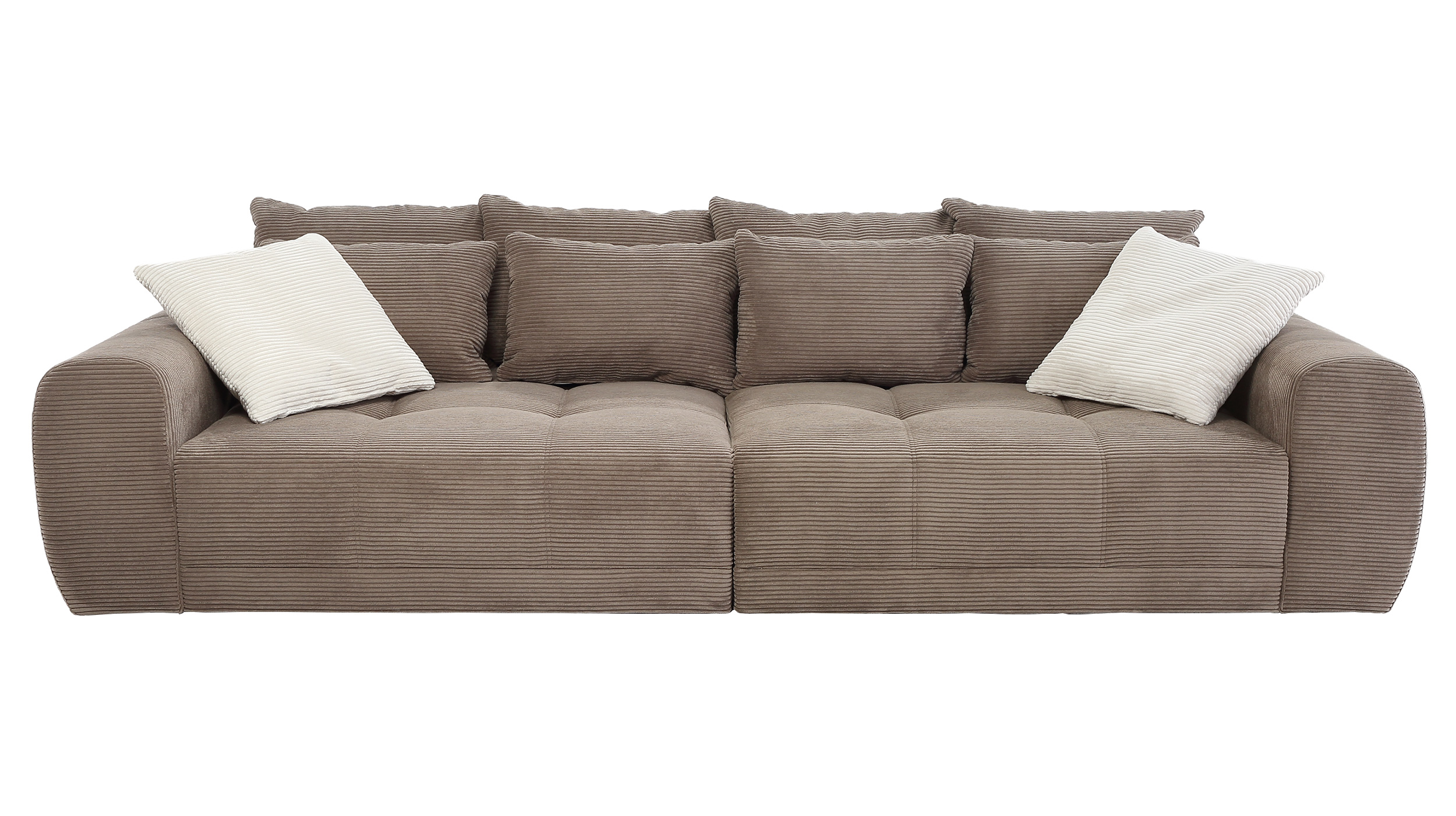 Big Sofa Cord taupe - 308 cm - Federkern - JANNI
