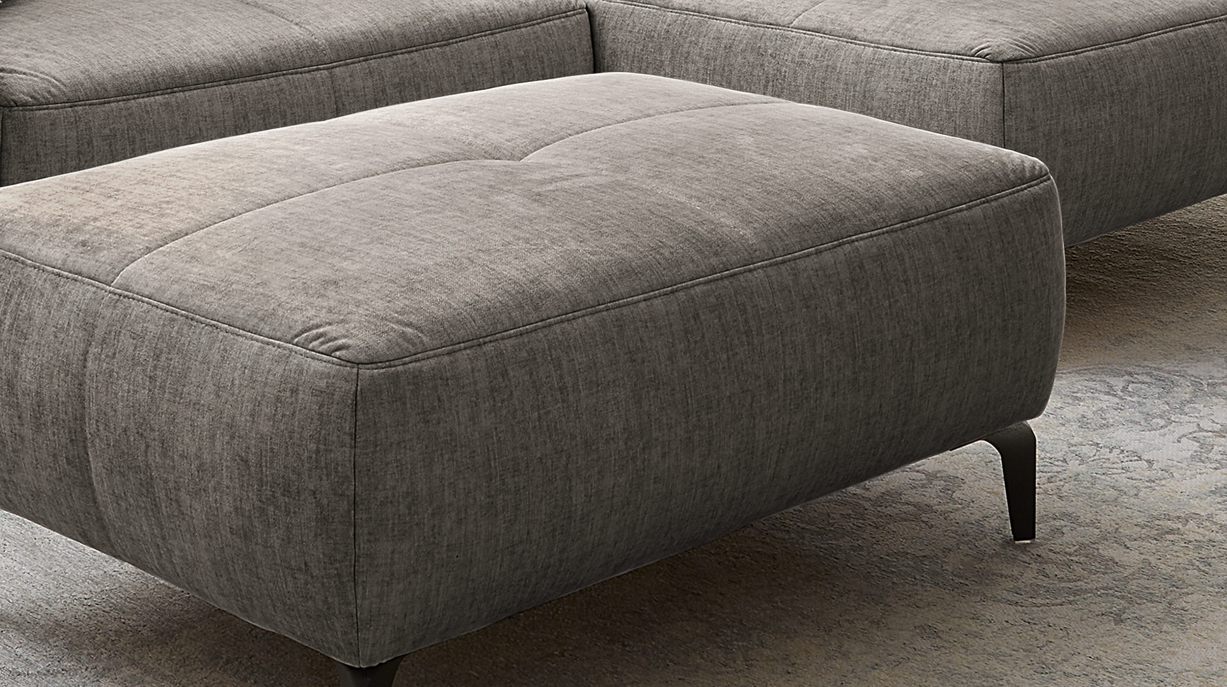 Hocker Sitzhocker 79 x 111 cm grau Veloursbezug - SALO