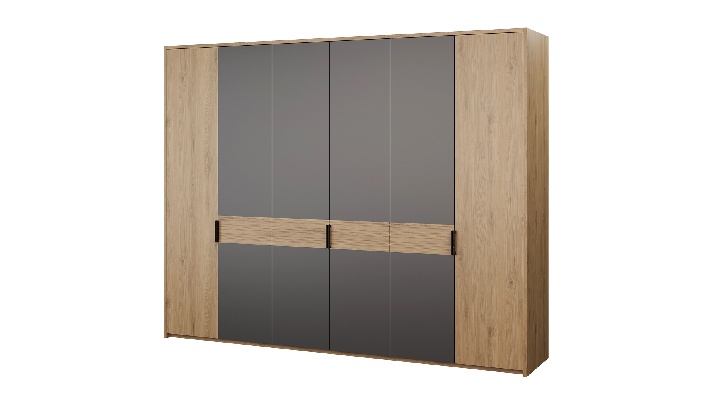 Kleiderschrank Wildeiche grau 266 cm - 6-türig - VALPECULA