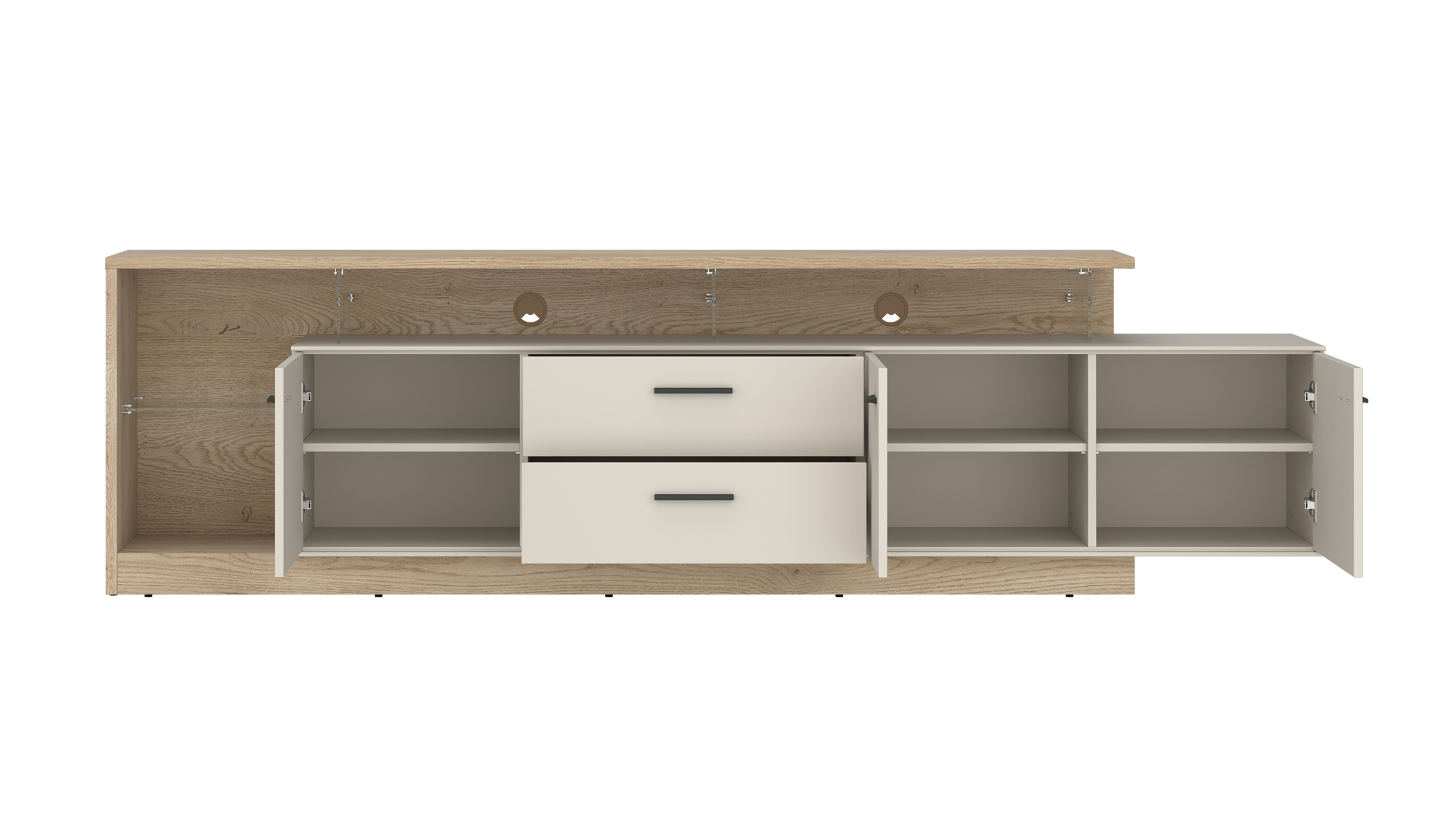 TV - Lowboard beige - Eiche - 236 cm TV-Board - MEOLO