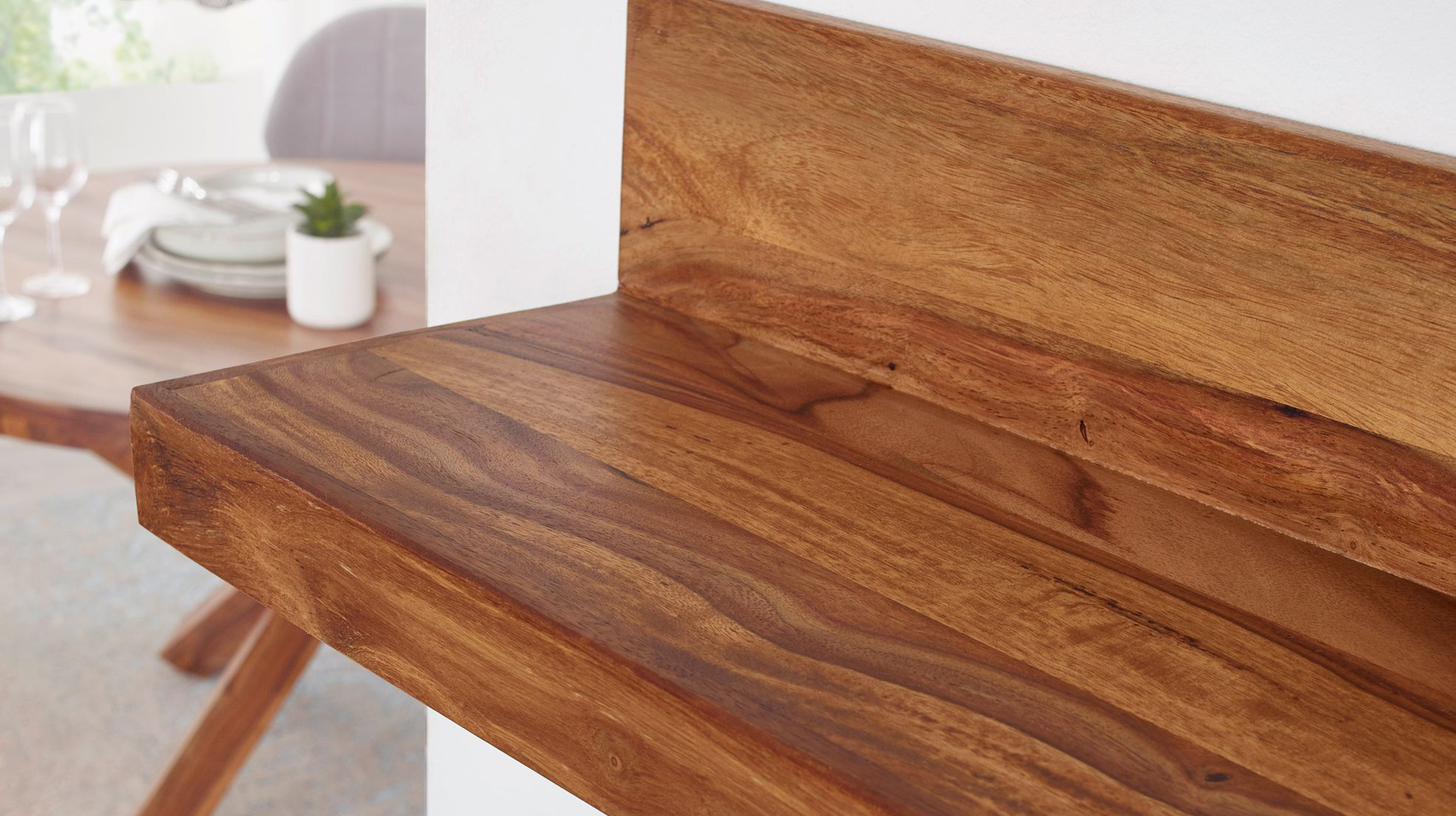 Wandboard Sheesham massiv gebeizt - 160 cm - MIKKEL