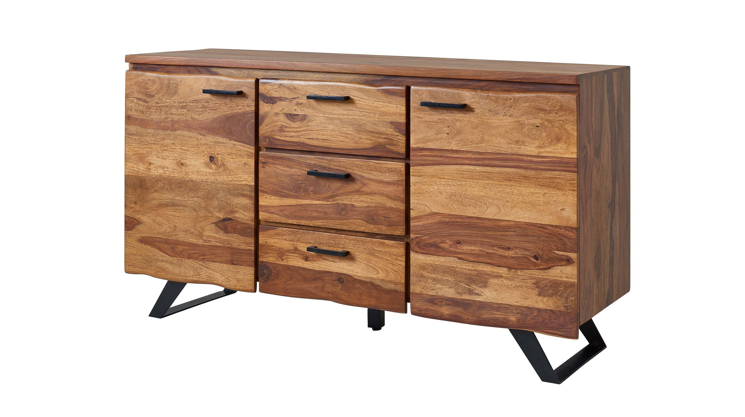 Sideboard mit 3 Schubladen Sheesham massiv 145 cm - VINNAN