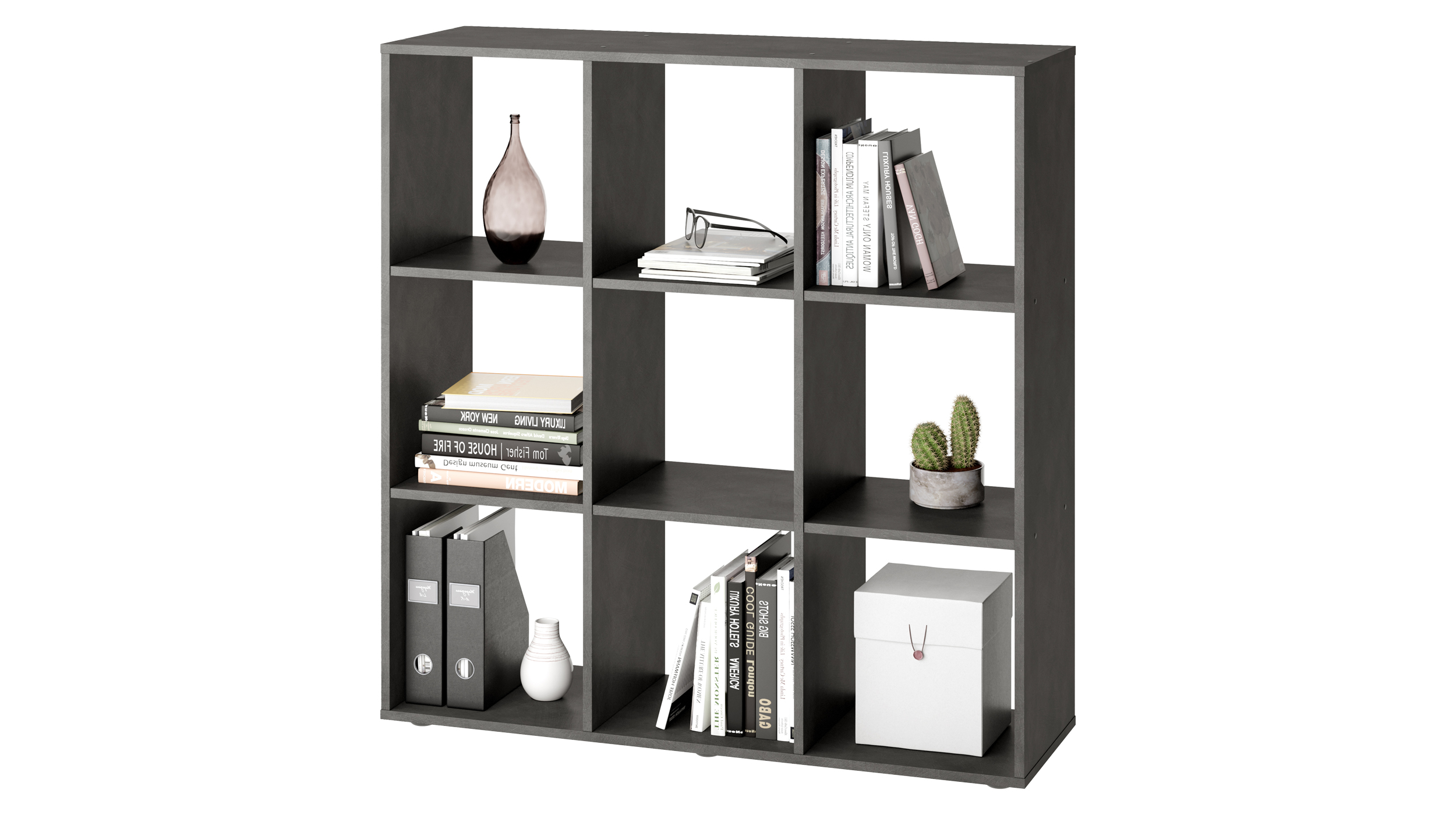 Raumteiler anthrazit 104 x 107 cm - 9 Fächer - MEGA