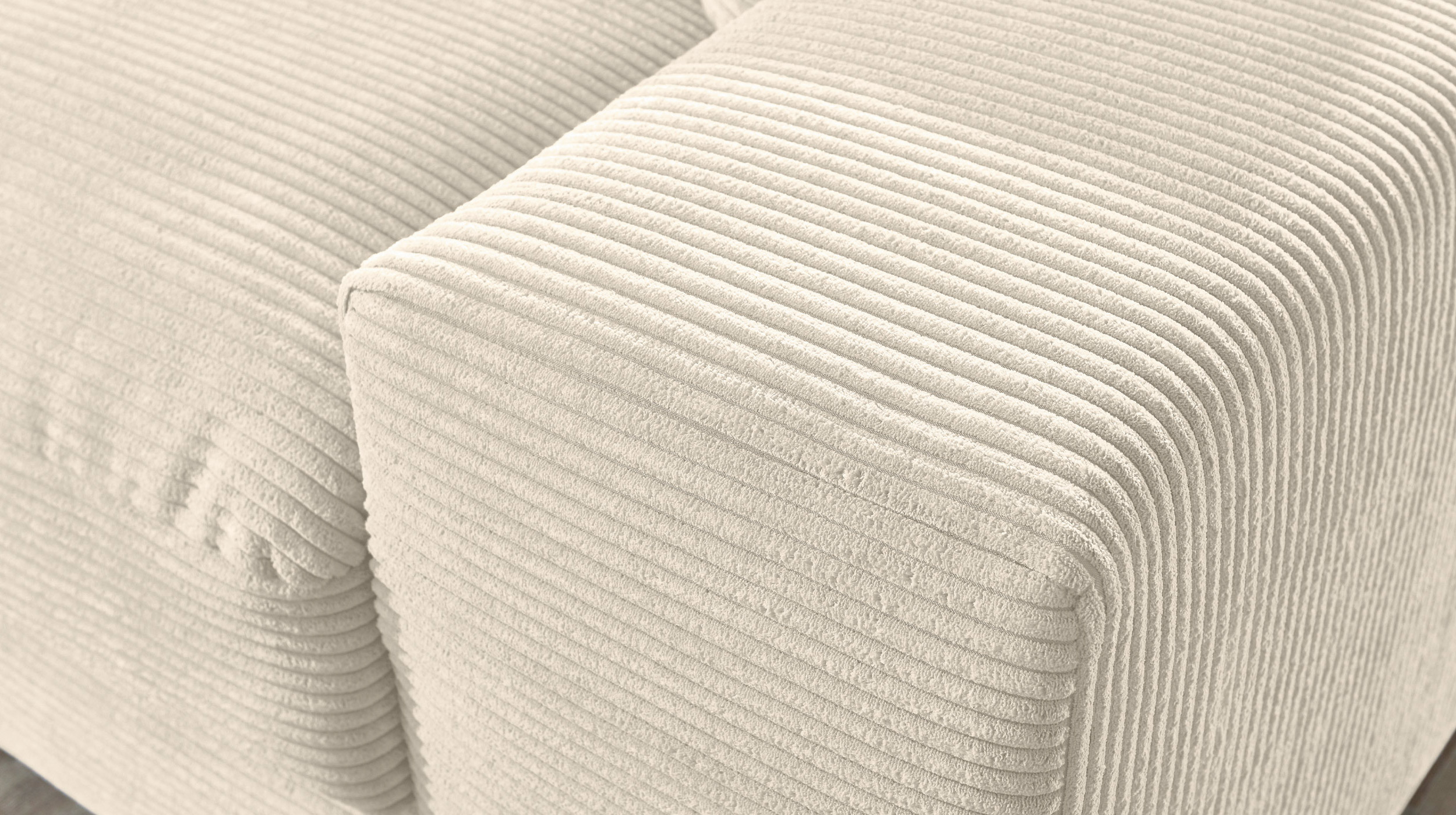 Ecksofa Cord beige 285 x 176 cm - OT links - SYDNEY