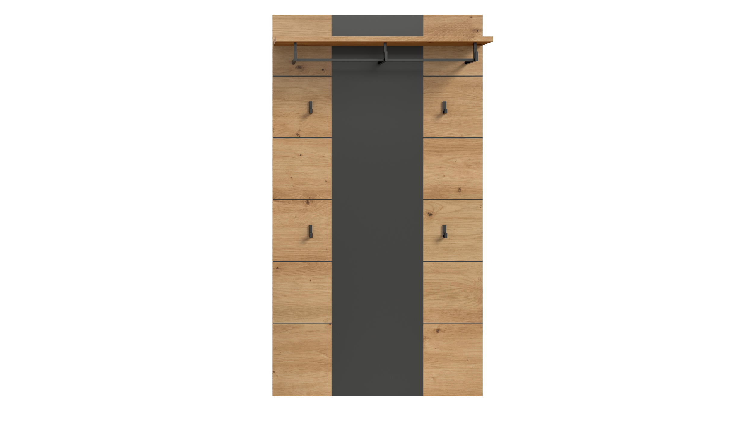 Wandgarderobe Paneel anthrazit Artisan Eiche 80 cm - CANU