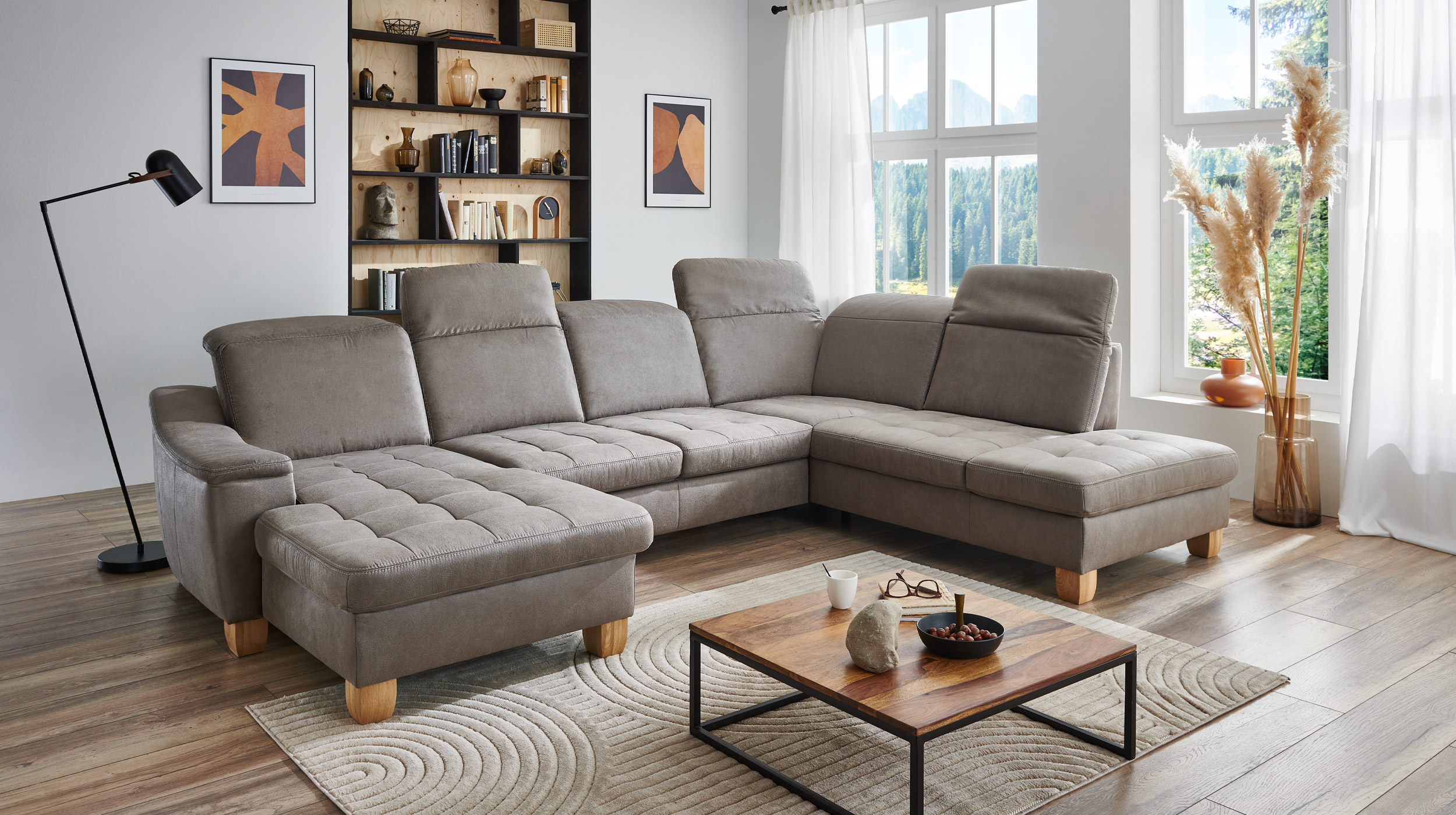 Couchliebe Wohnlandschaft planbar - Taurus platin - Basis Version - FRATELLO