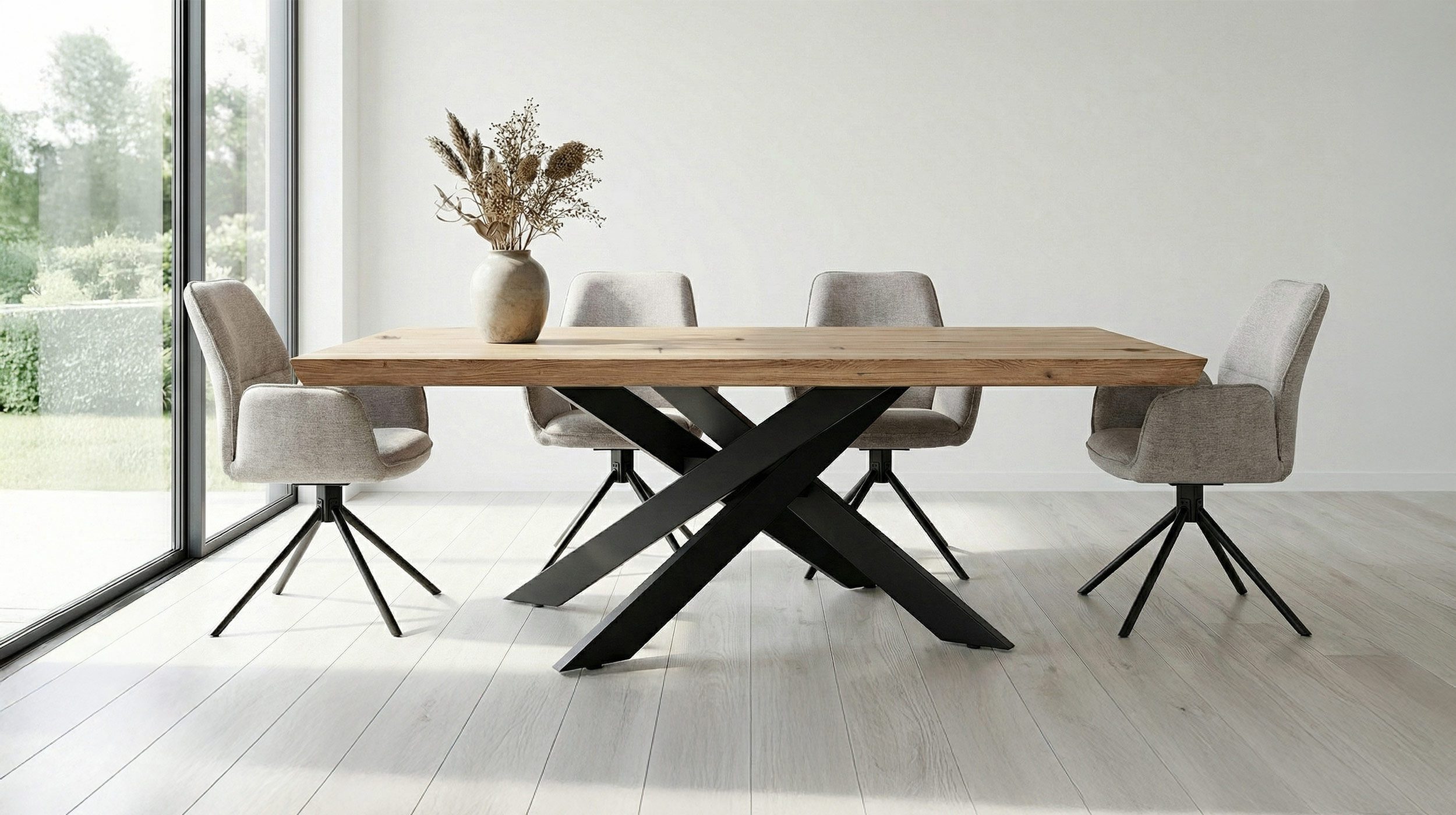 Esstisch Massivholztisch 200 x 100 cm Wildeiche geölt - AHUS
