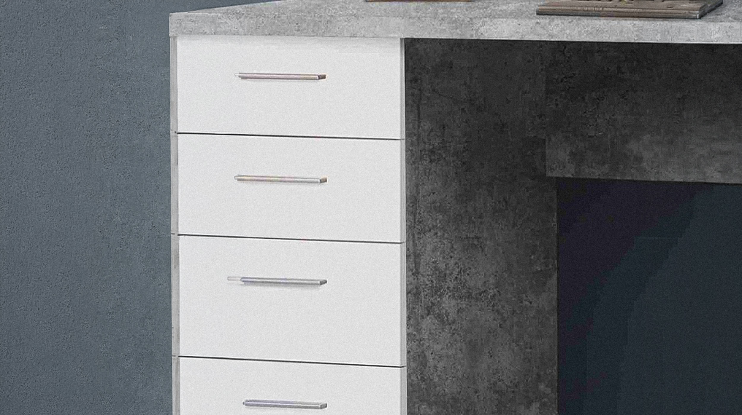 Computerschreibtisch Betontopik weiß 145 x 60 cm - NET