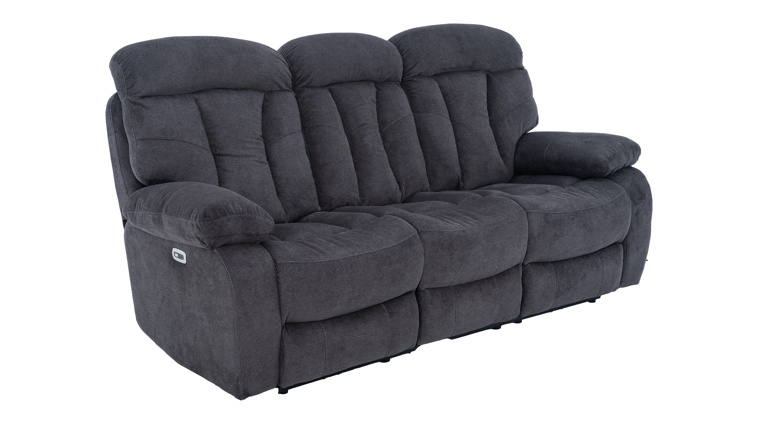 Einzelsofa 3-Sitzer anthrazit Microfaser mit Relaxfunktion - NEVADA