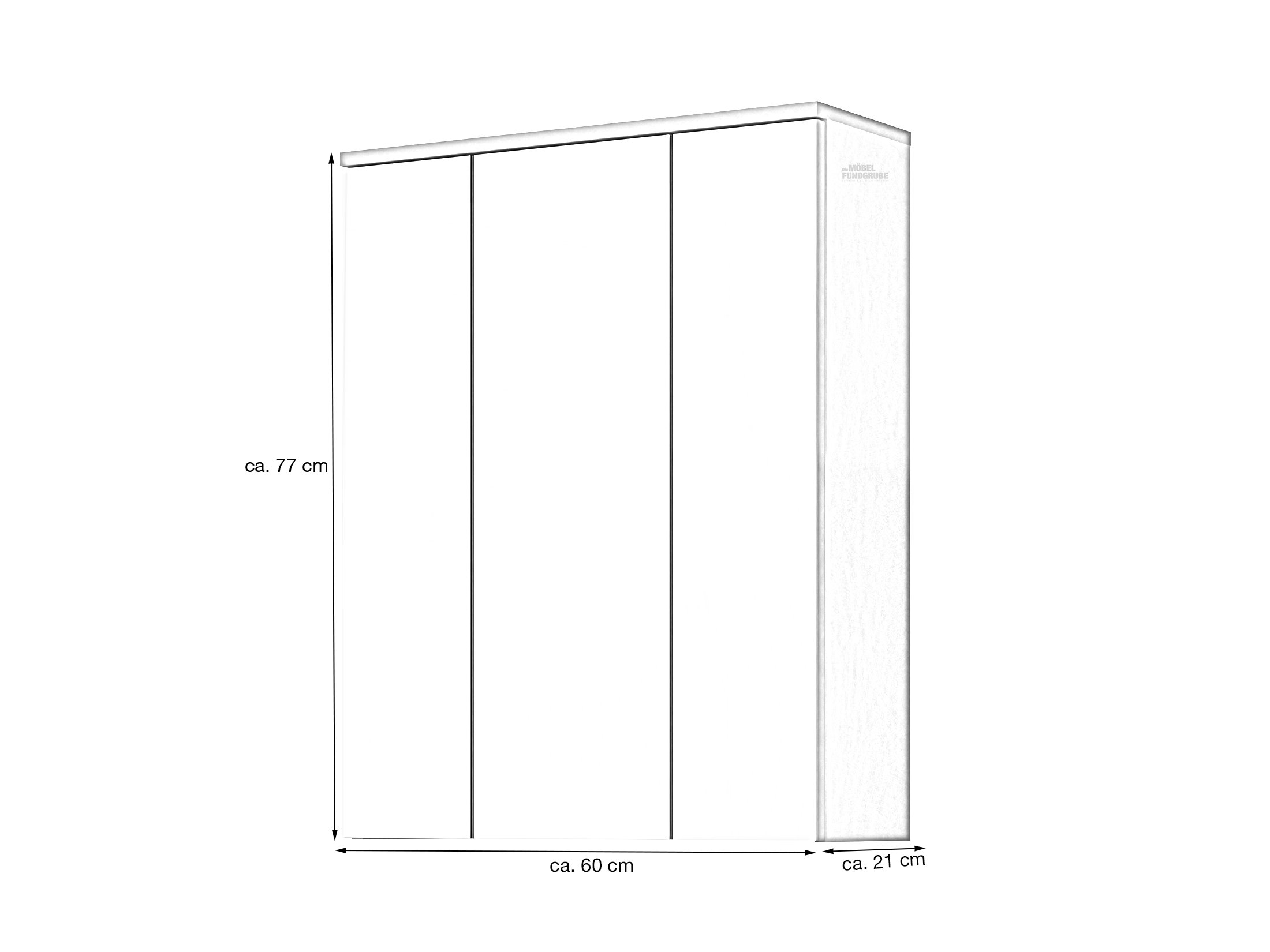 Spiegelschrank mit 3 Spiegeltüren Rauchsilber 60 cm - BLAKE