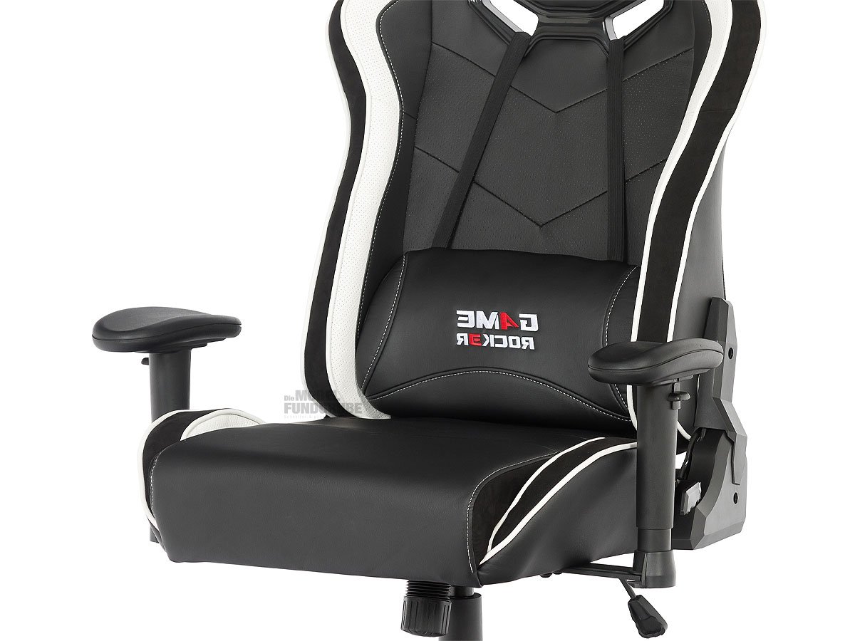 Gaming Stuhl schwarz-weiß verstellbar - GAME ROCKER