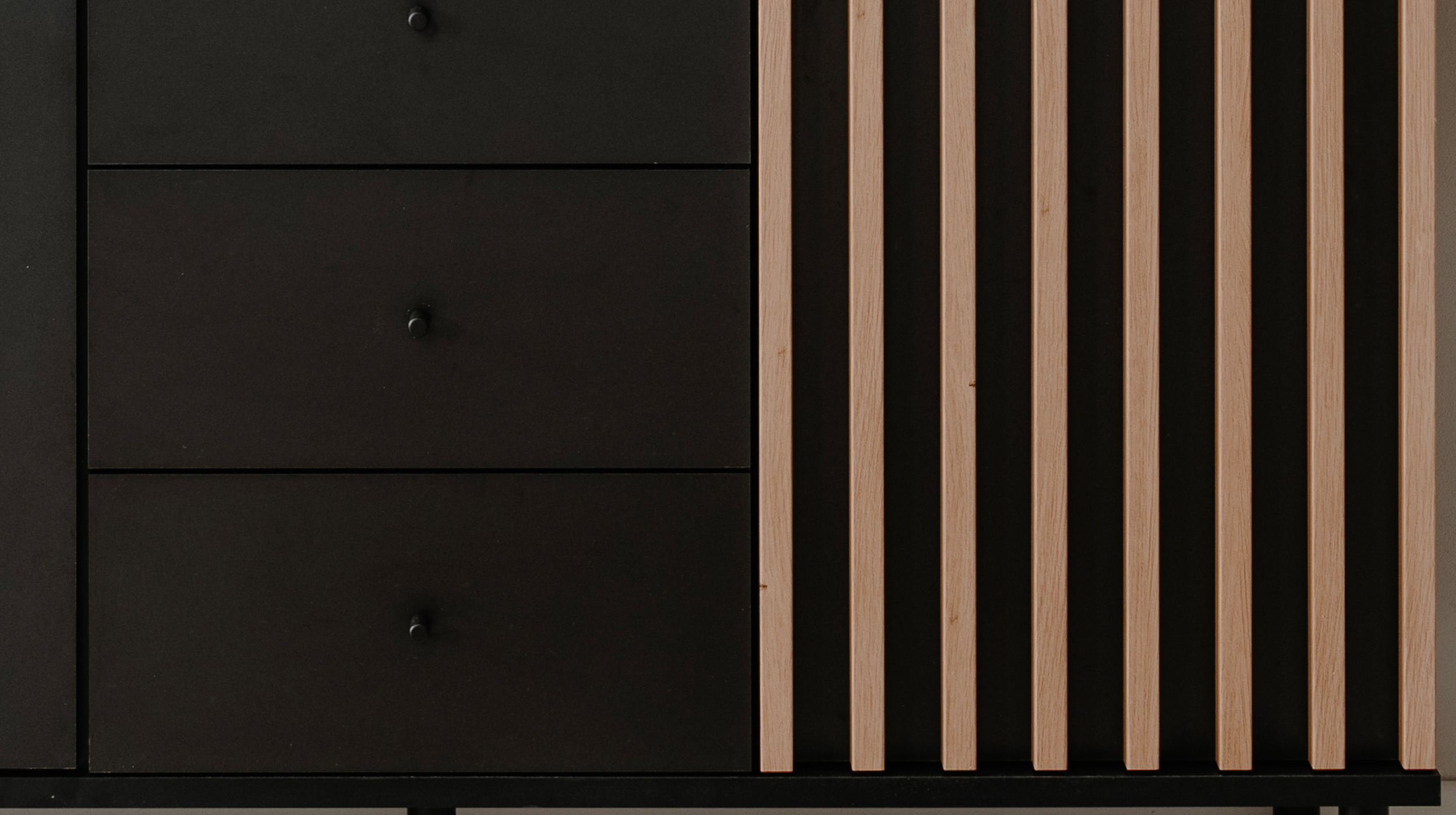 Kommode 4 Schubladen schwarz Artisan Eiche 118 cm - MONZA