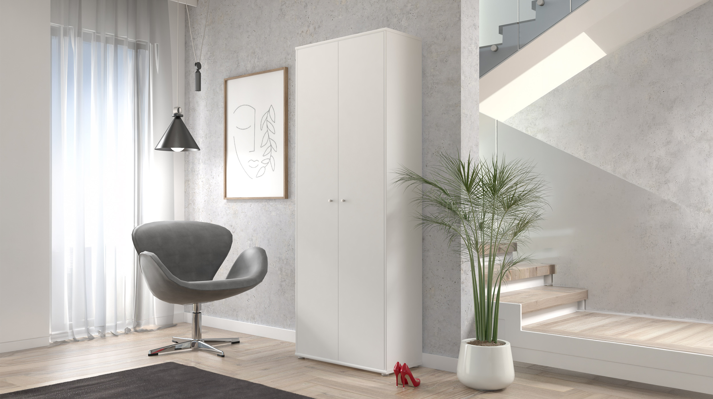 Mehrzweckschrank weiß 74 x 35 cm - TEMPRA
