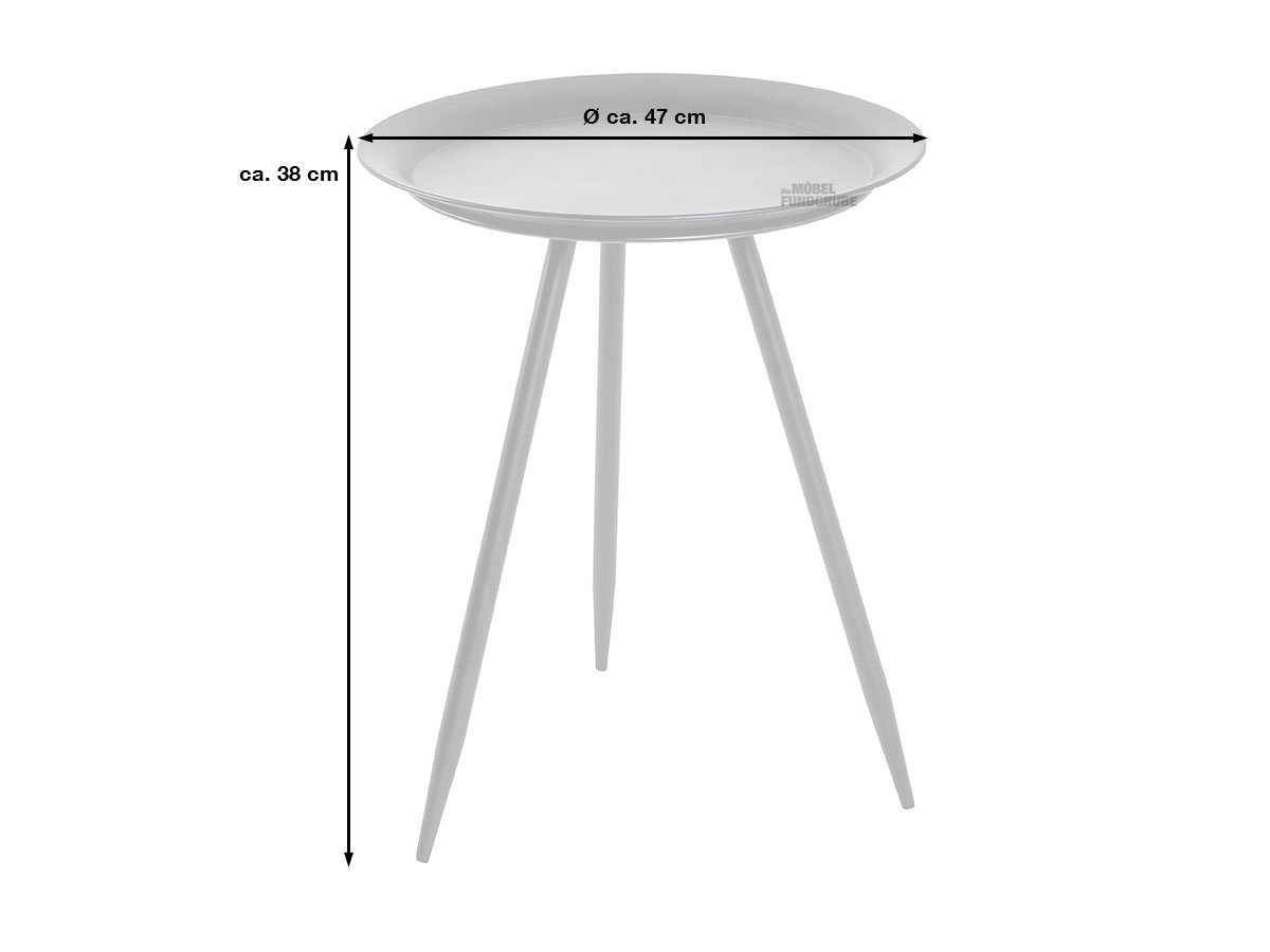Beistelltisch schwarz Metall - rund - 47 x 38 cm - HANS