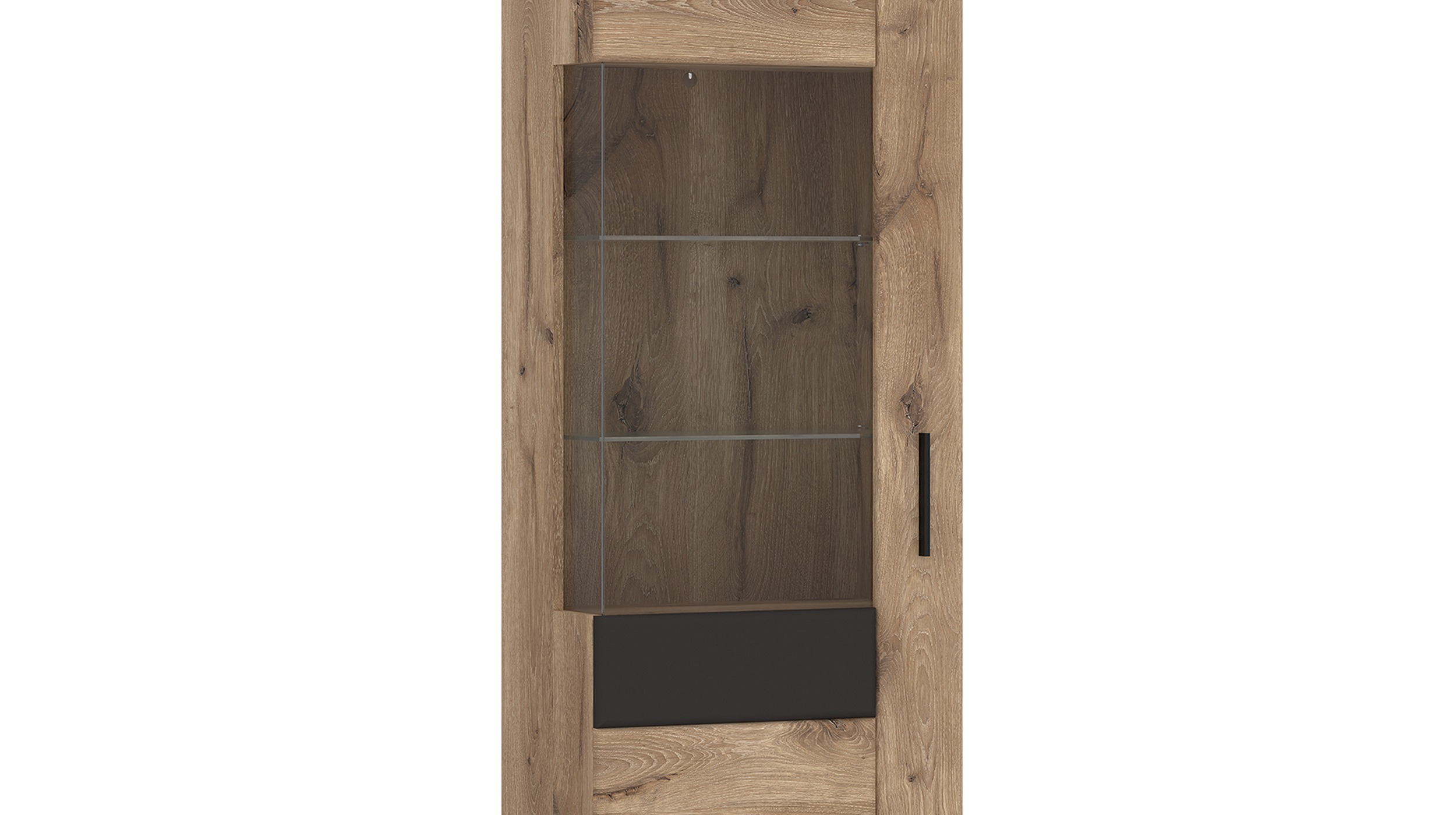 Vitrine mit Glastür Viking Eiche - grau - Breite 58 cm - GRANO