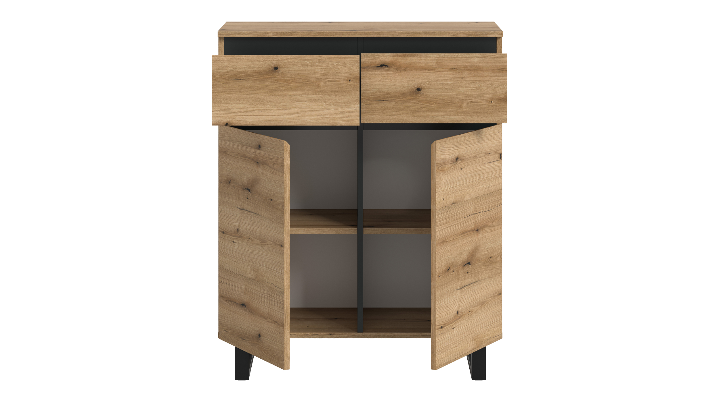 Kommode mit Schubladen Evoke Eiche 80 cm - TOMASA