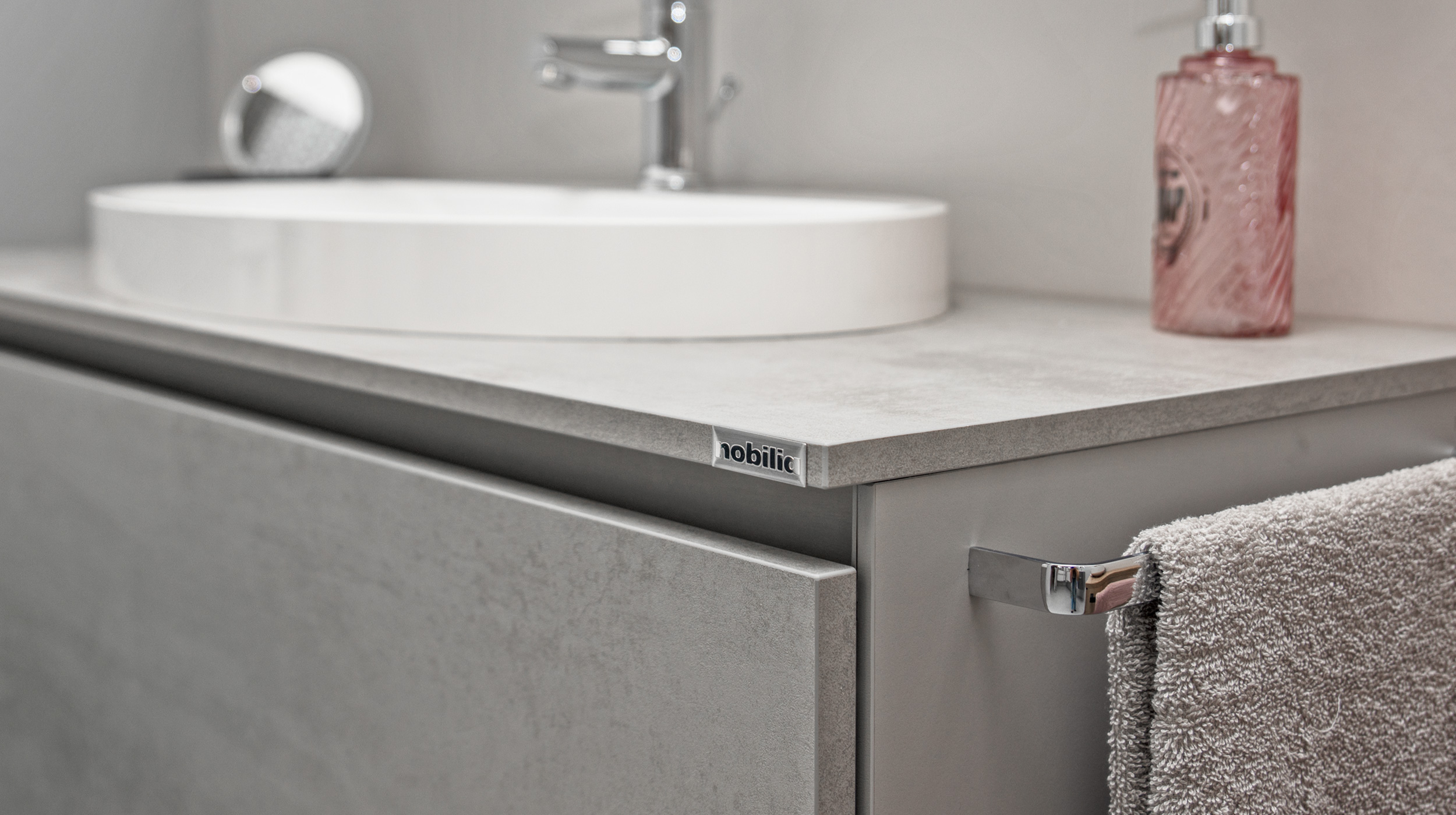 Badmöbel-Set grau - 2 Teile - Waschtisch 120 cm - ROMAO