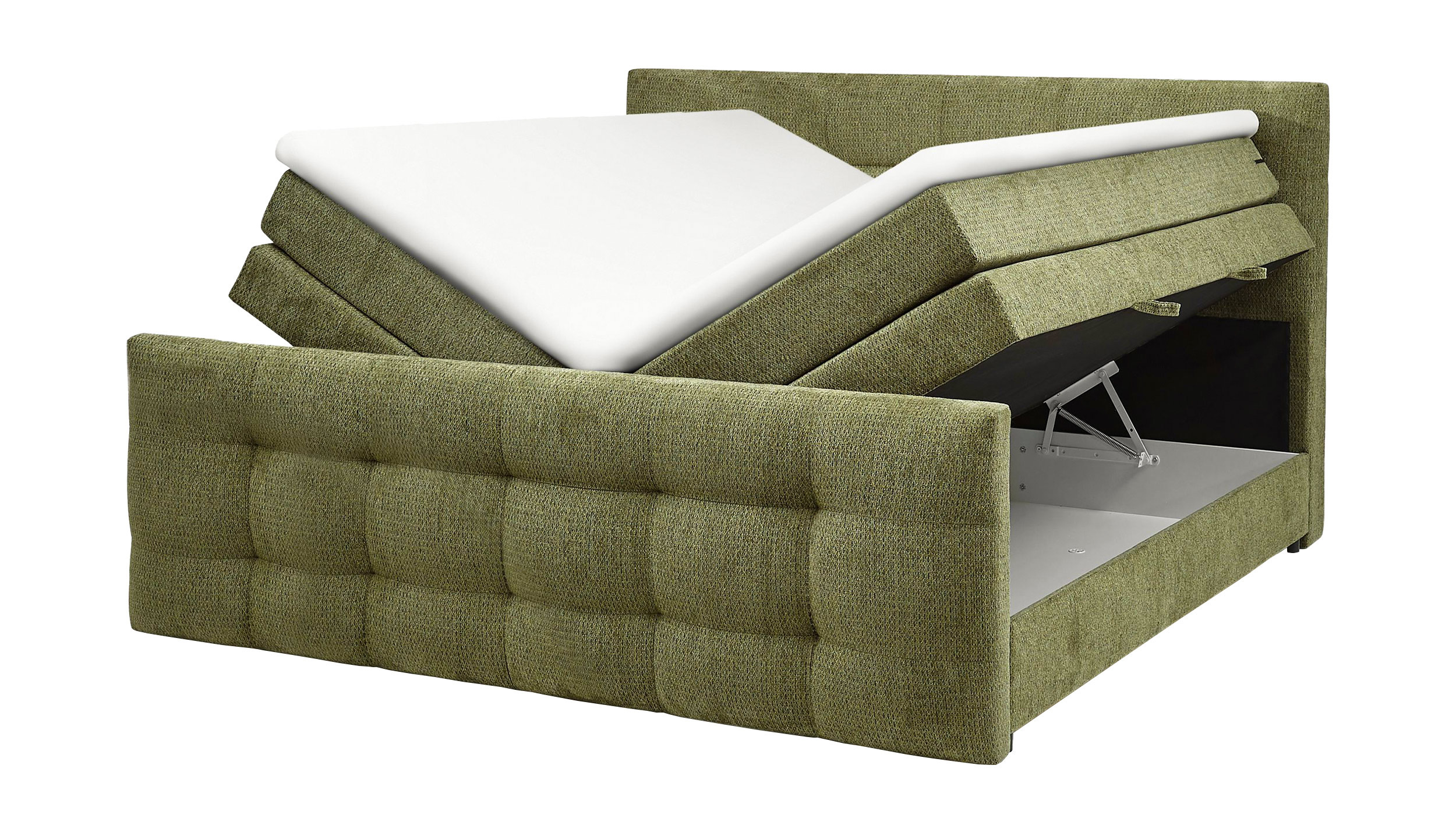 Boxspringbett 200 x 200 cm Bettkasten Chenille grün - IMOLA