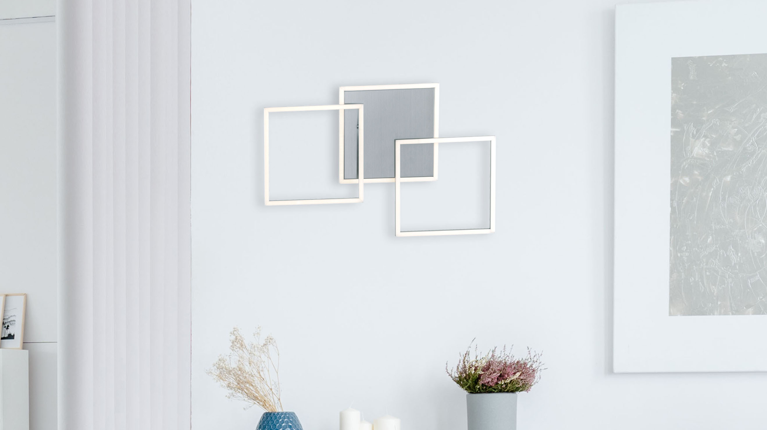 Deckenleuchte stahlfarben 75 x 8 cm 3 LED Paneele drehbar - IVEN