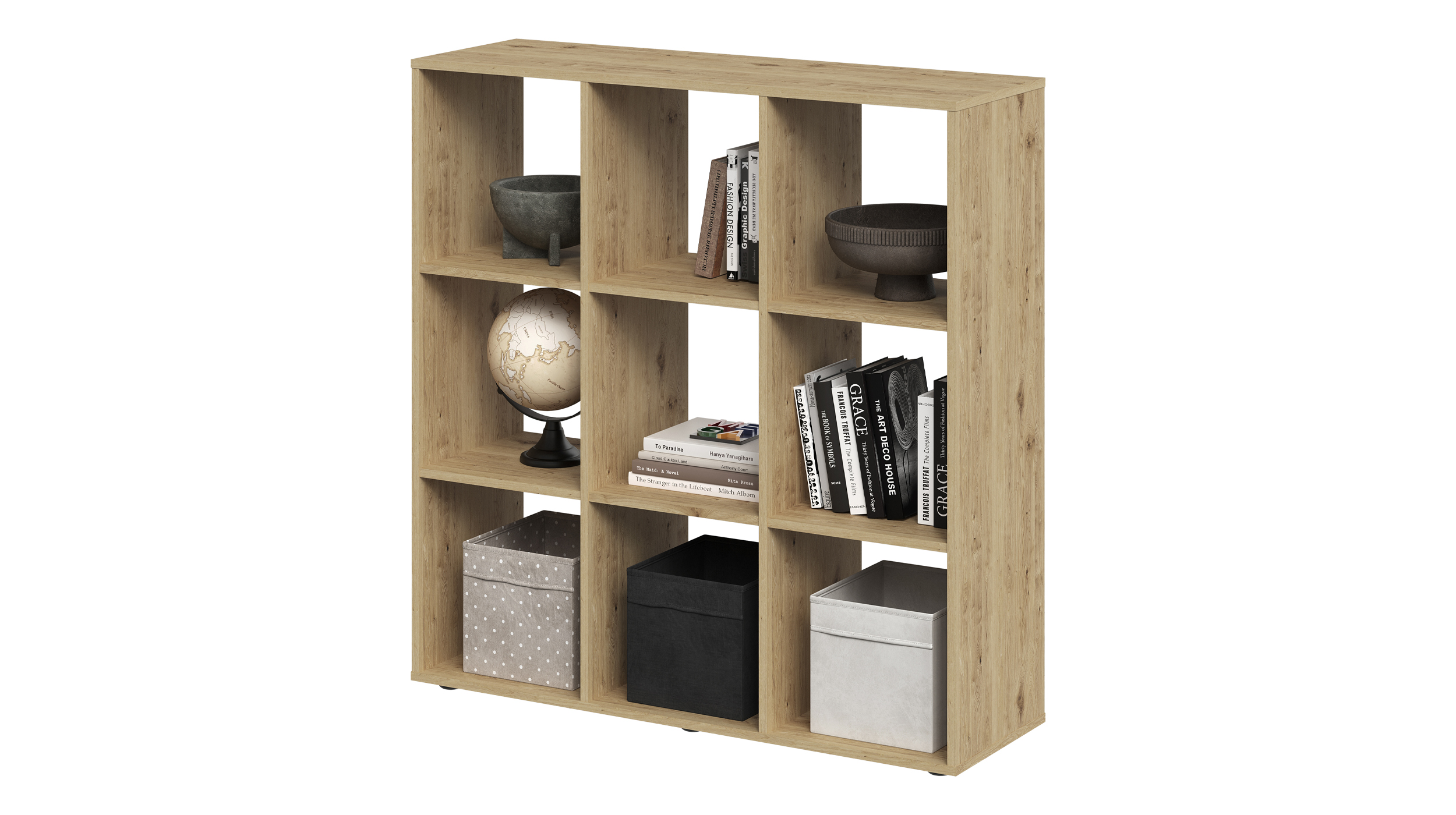 Raumteiler Artisan Eiche 104 x 107 cm - 9 Fächer - MEGA