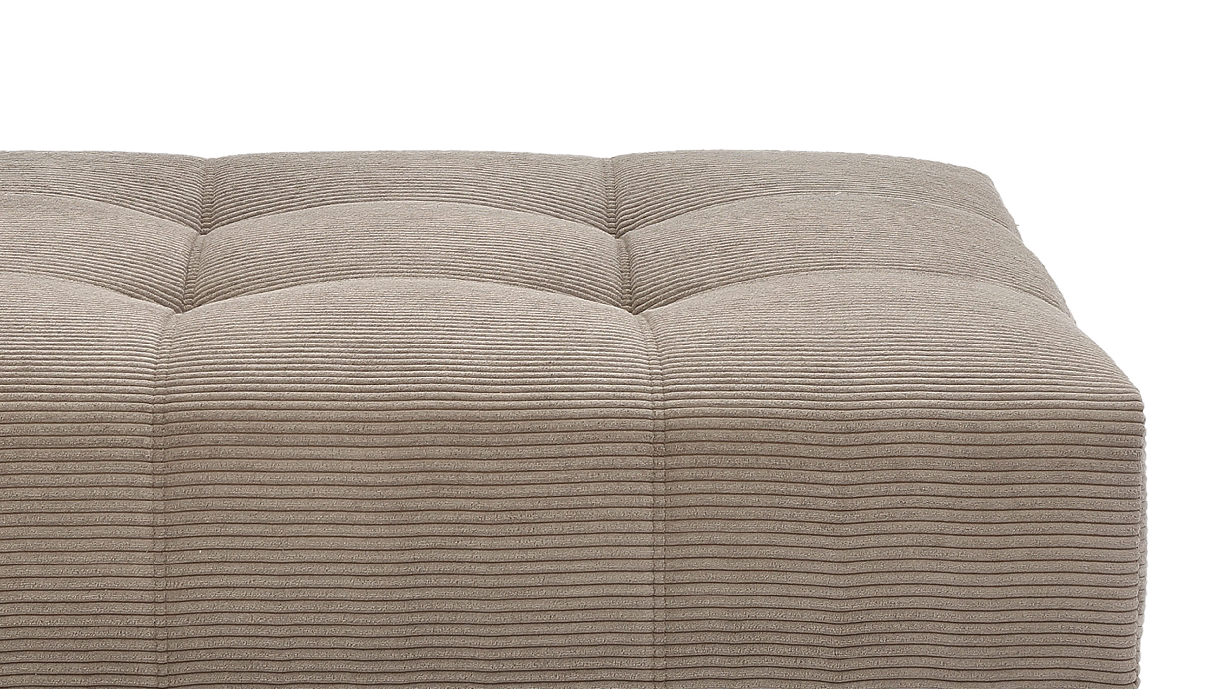 Hocker Sitzhocker 126 x 125 cm Cord taupe - JANNI