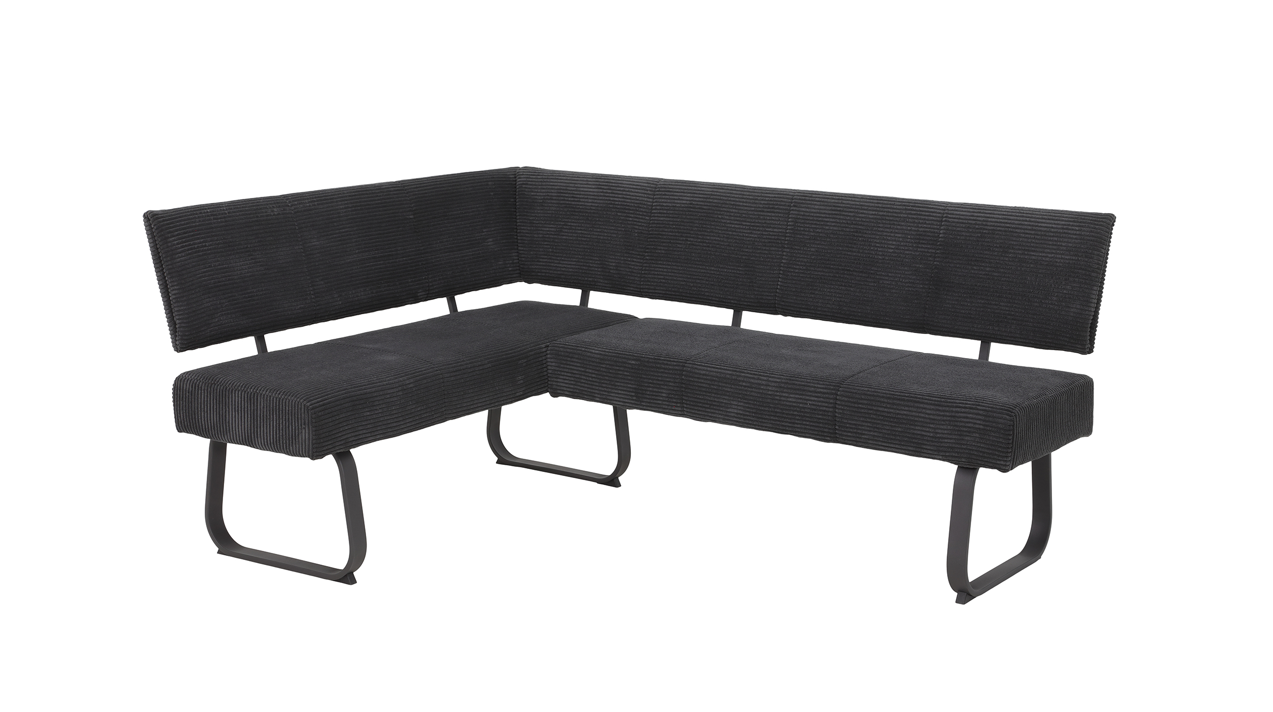 Eckbank Cord anthrazit 202 x 152 cm Bank - OLESSA