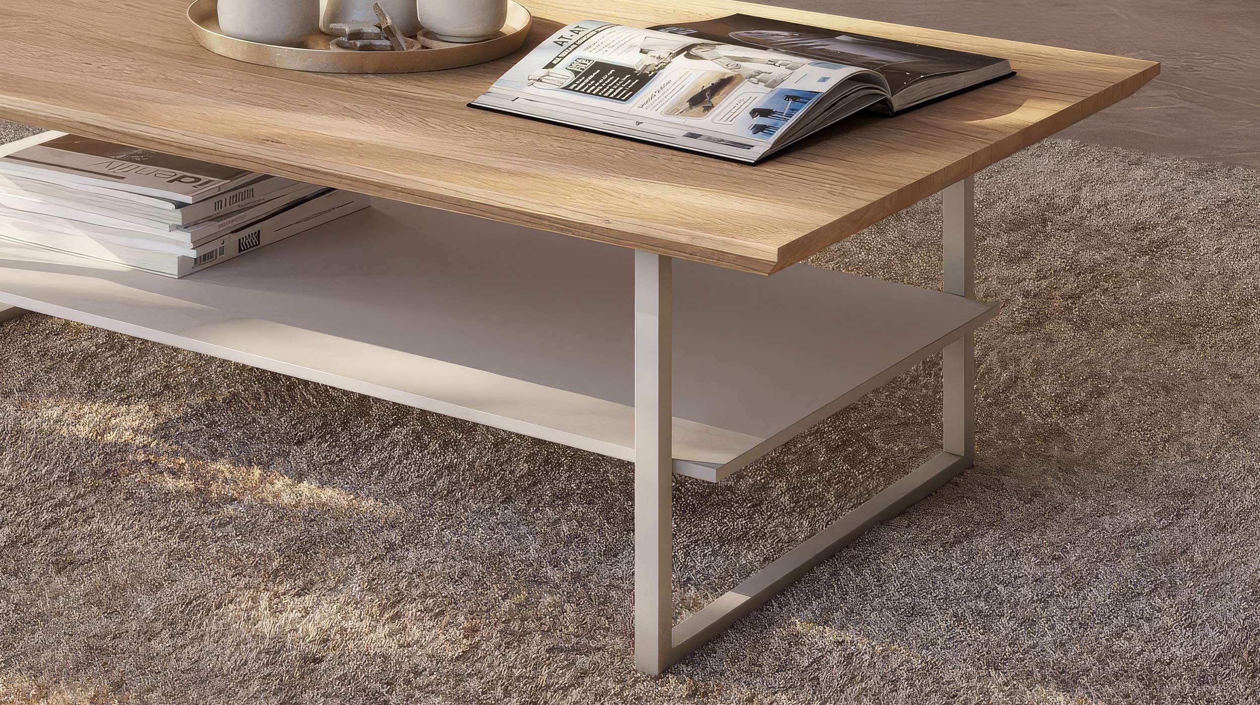 Couchtisch Eiche teilmassiv geölt 115 x 65 cm - KAI