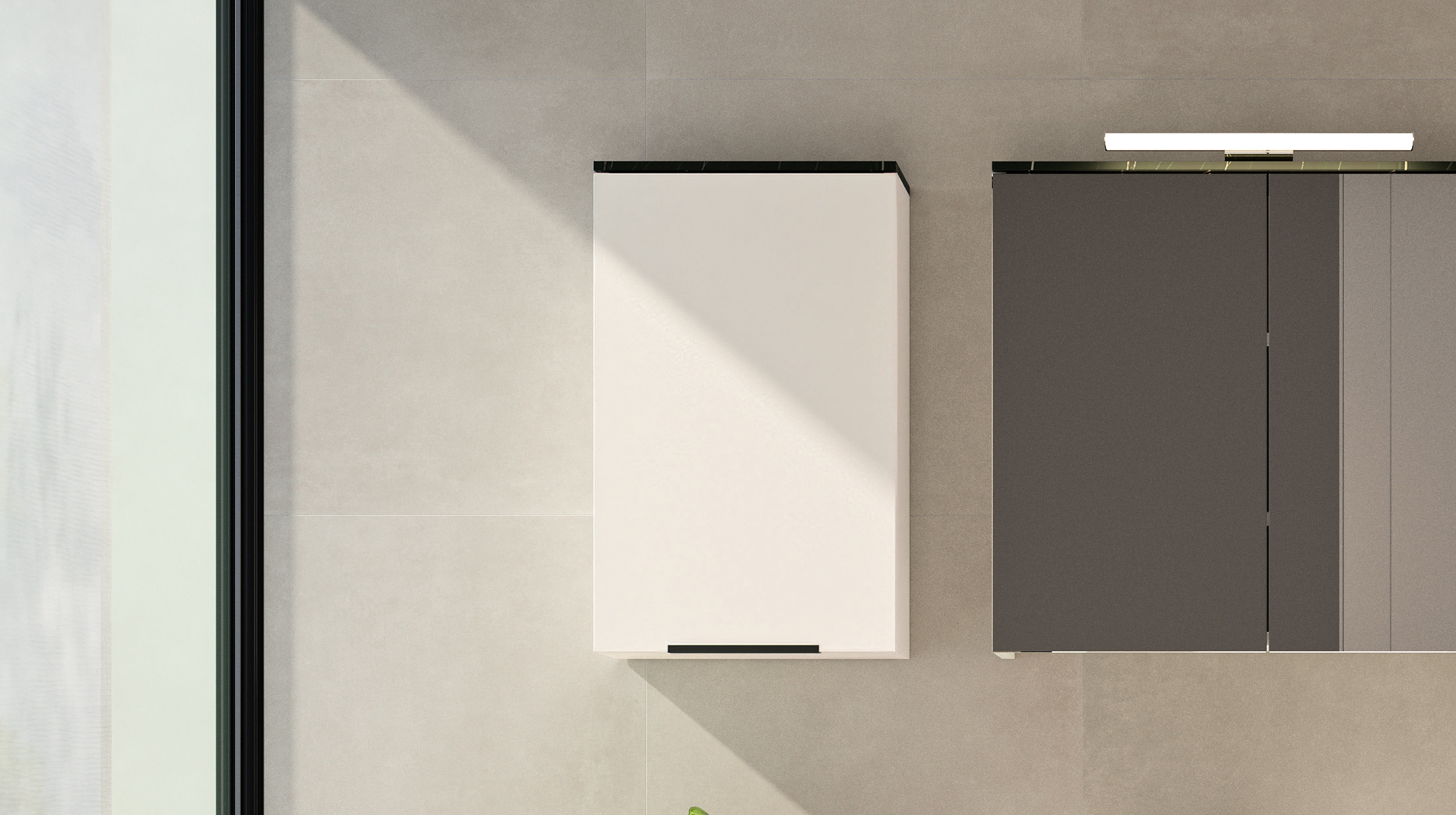 Bad Hängeschrank beige - Marmoroptik 1-türig Breite 40 cm - PROMESSA