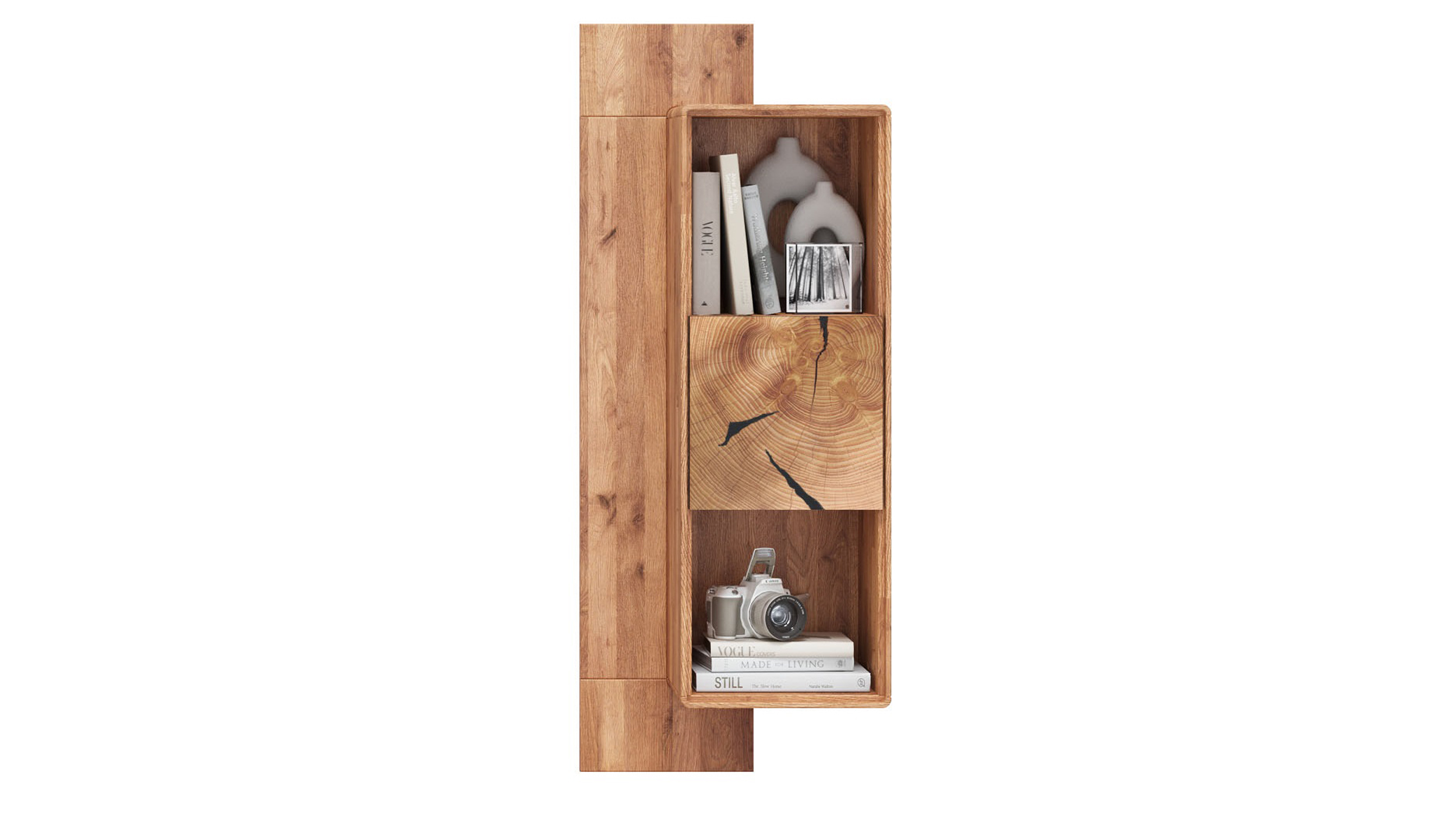 Wandboard Wildeiche massiv geölt - montiert - 104 cm - TORVEN